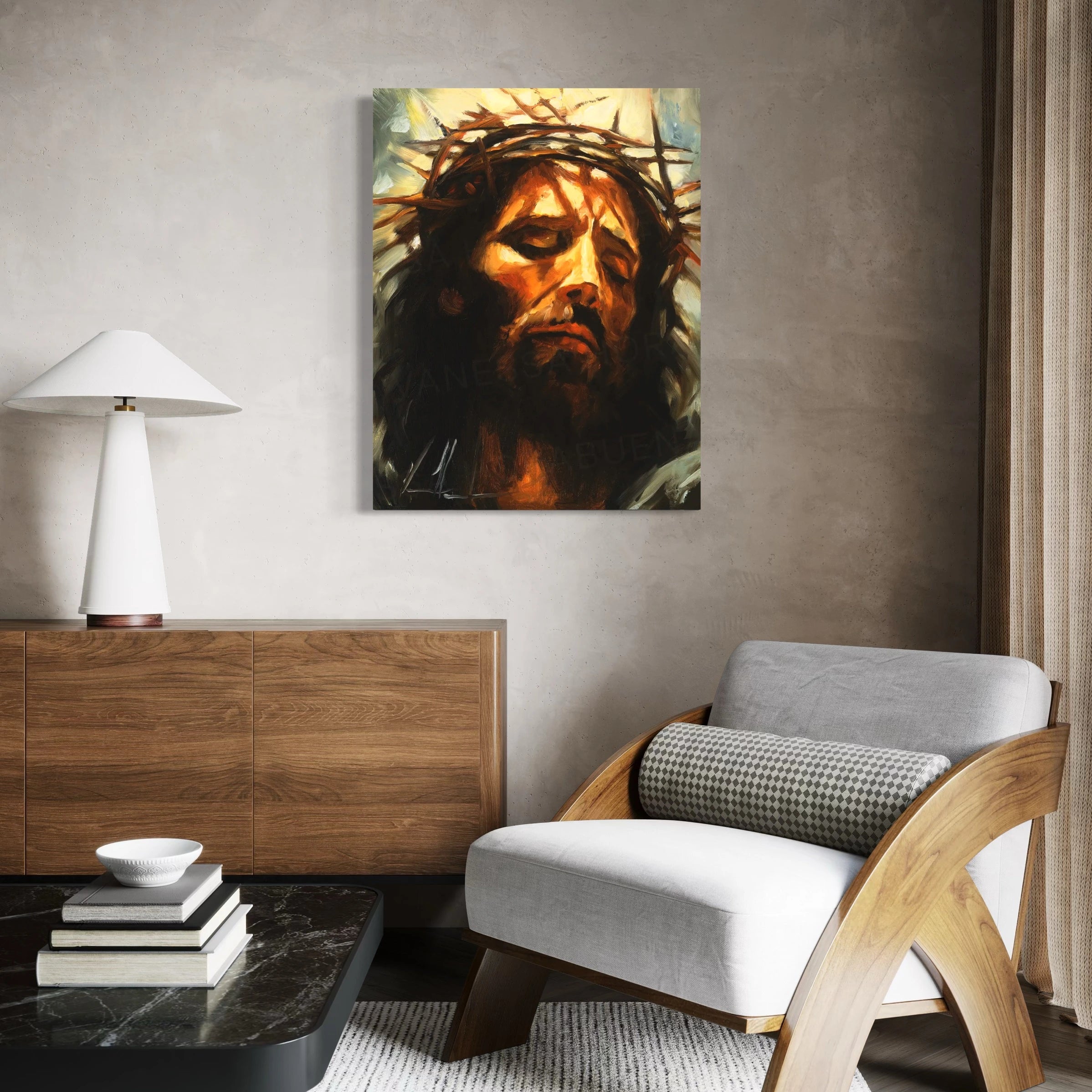 Christ is King (Hand Embellishment Canvas Print) Jesus Art Print Vanessa Horabuena
