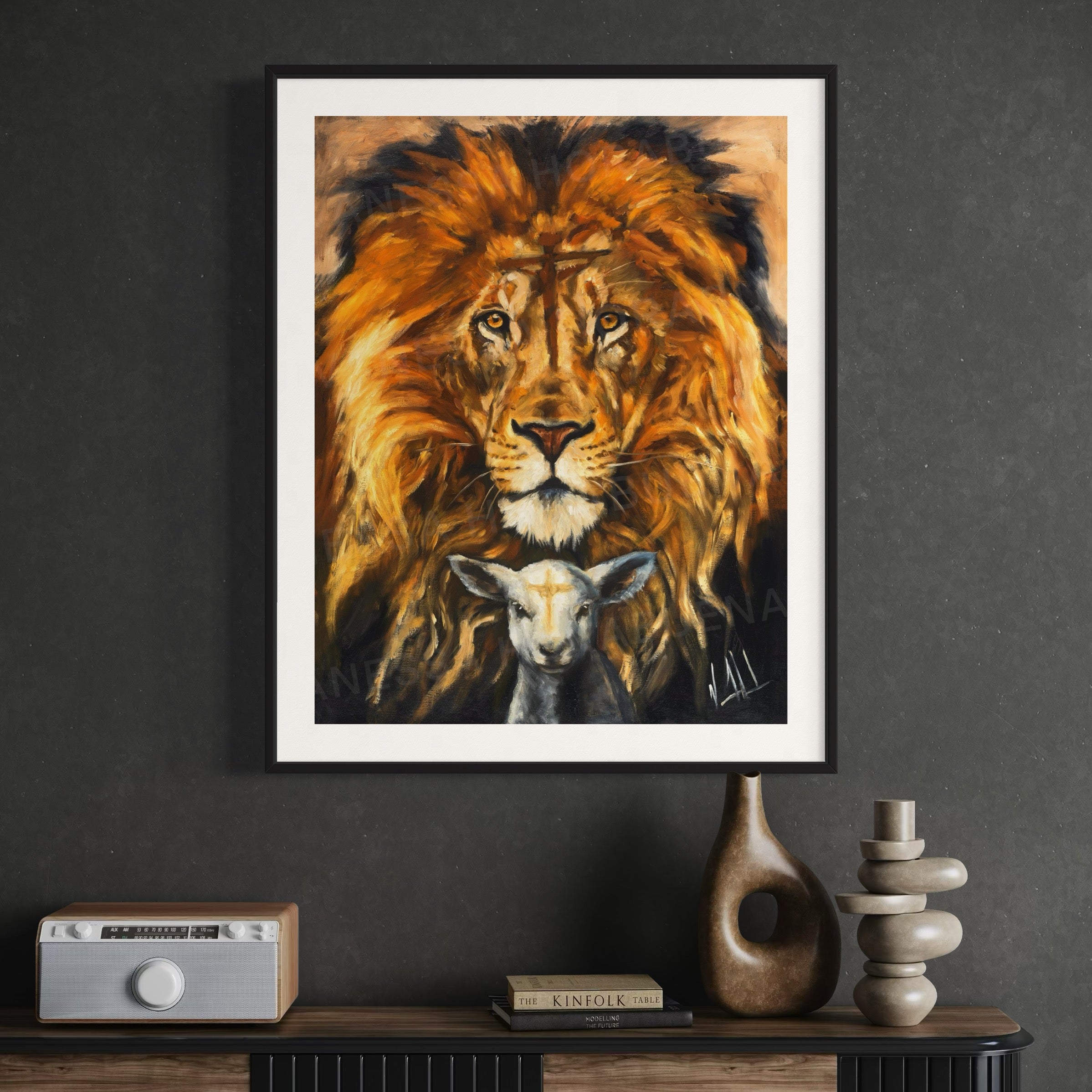 The Lion and Lamb Passover (For Our Redemption) Lion Art Print Vanessa Horabuena