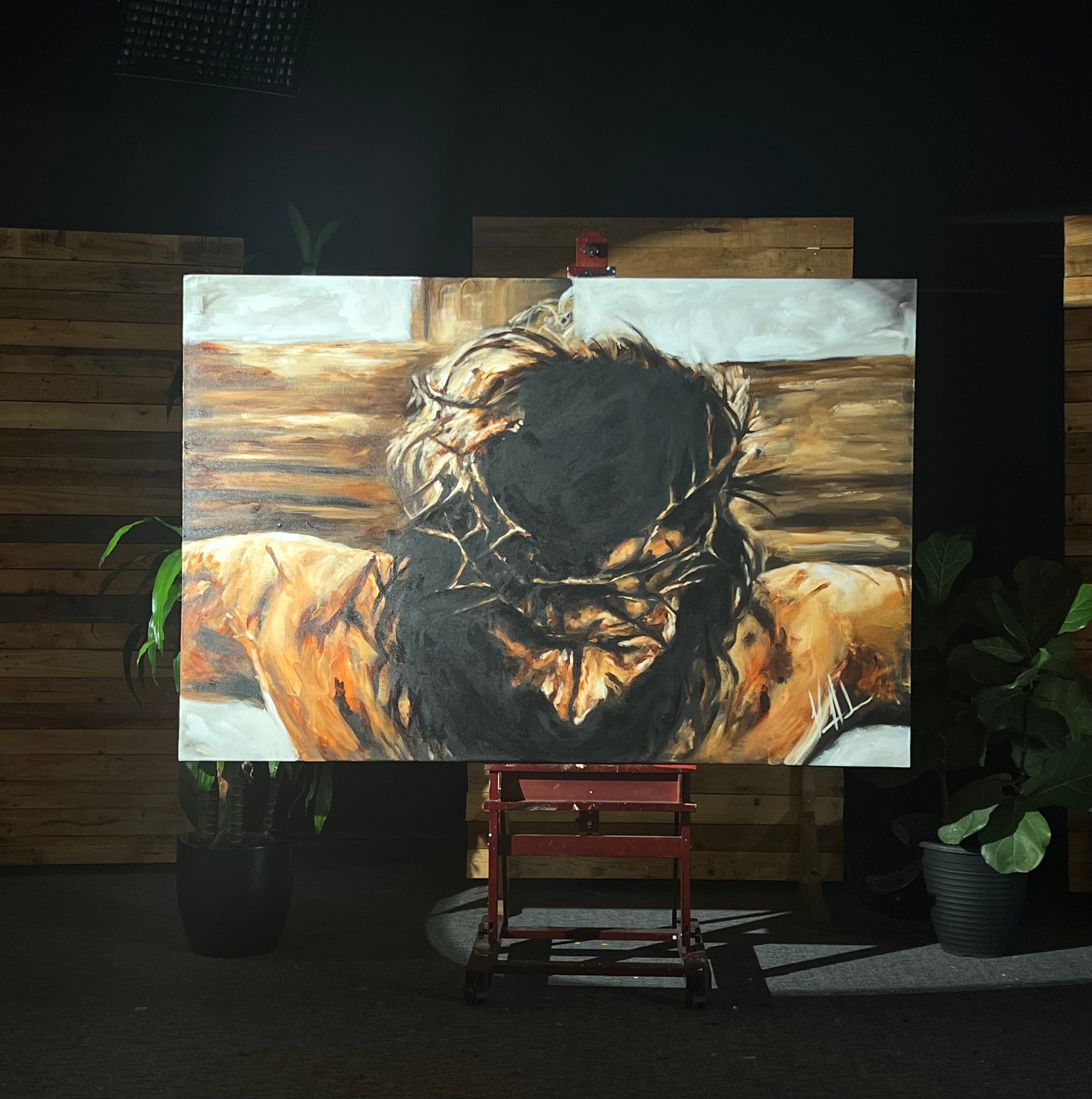 Finished Work of The Cross - 48"X60" Original Acrylic Painting Original Painting Vanessa Horabuena