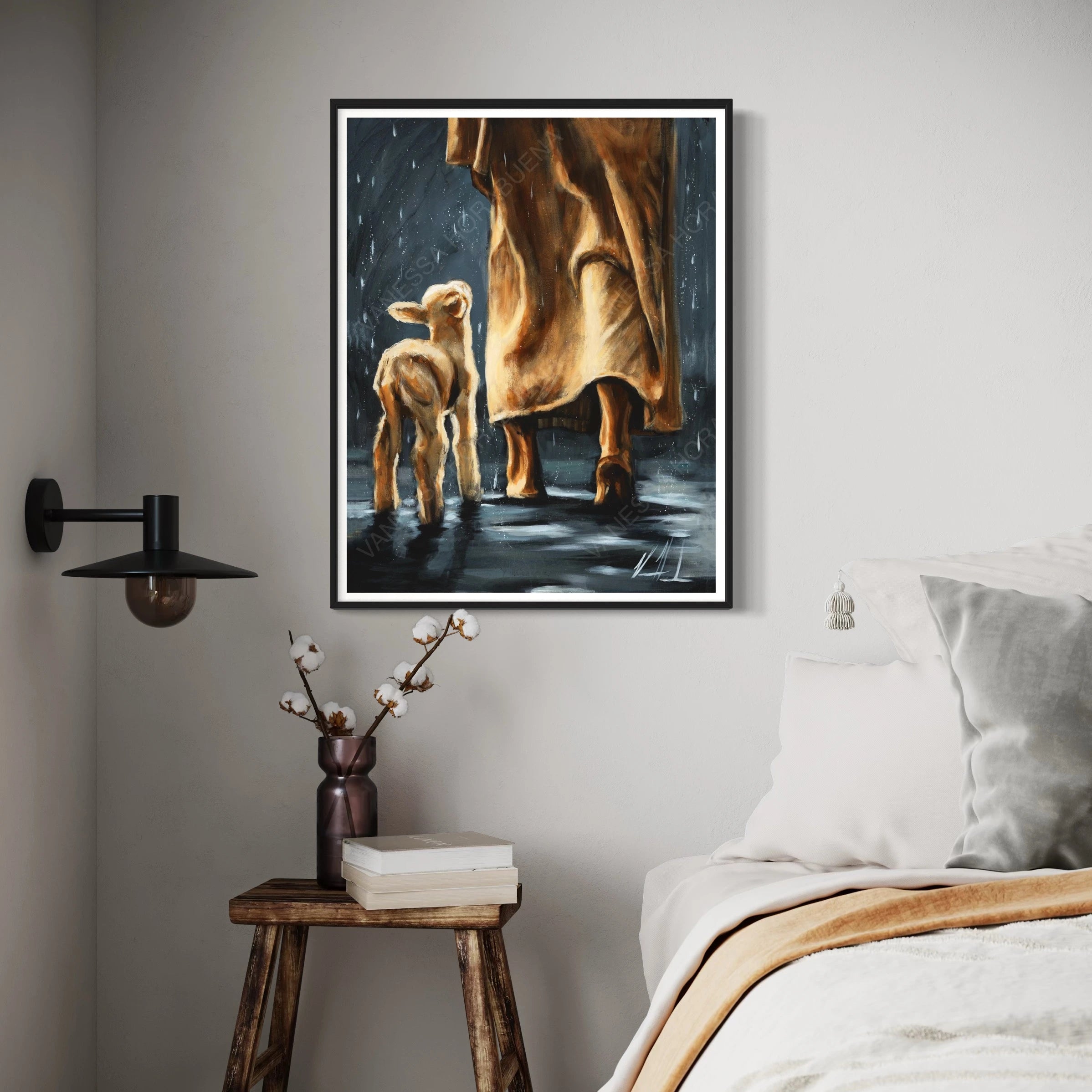 My Sheep Listen to My Voice - The Voice that Calms the Storm Jesus Art Print Vanessa Horabuena