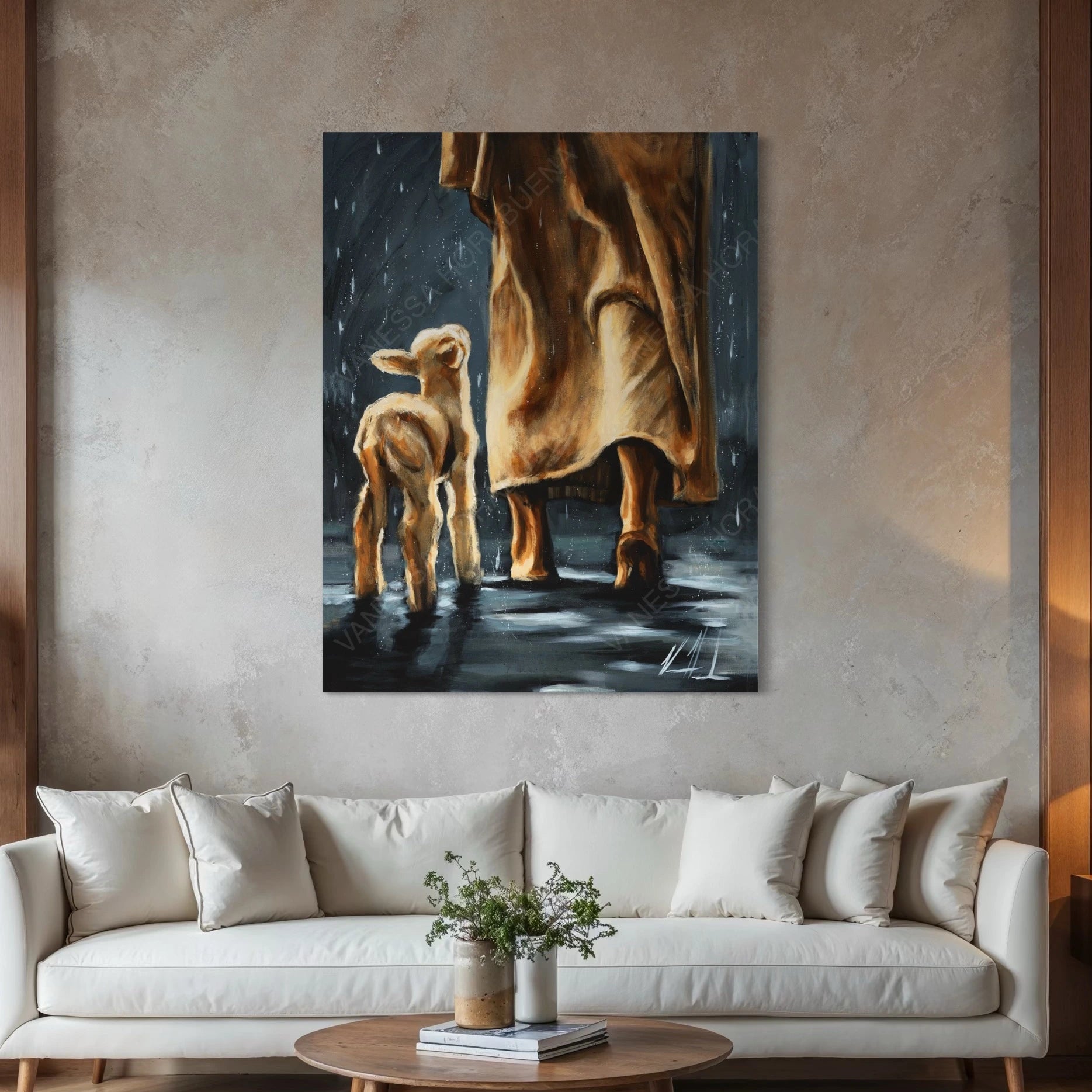 My Sheep Listen to My Voice - The Voice that Calms the Storm Jesus Art Print Vanessa Horabuena