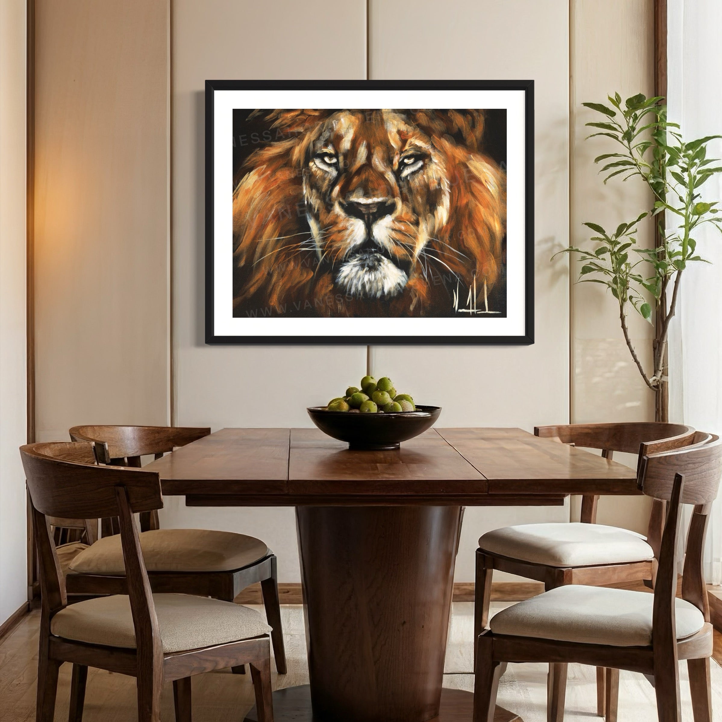 Defender (Hand Embellished Canvas Print) Lion Art Print Vanessa Horabuena