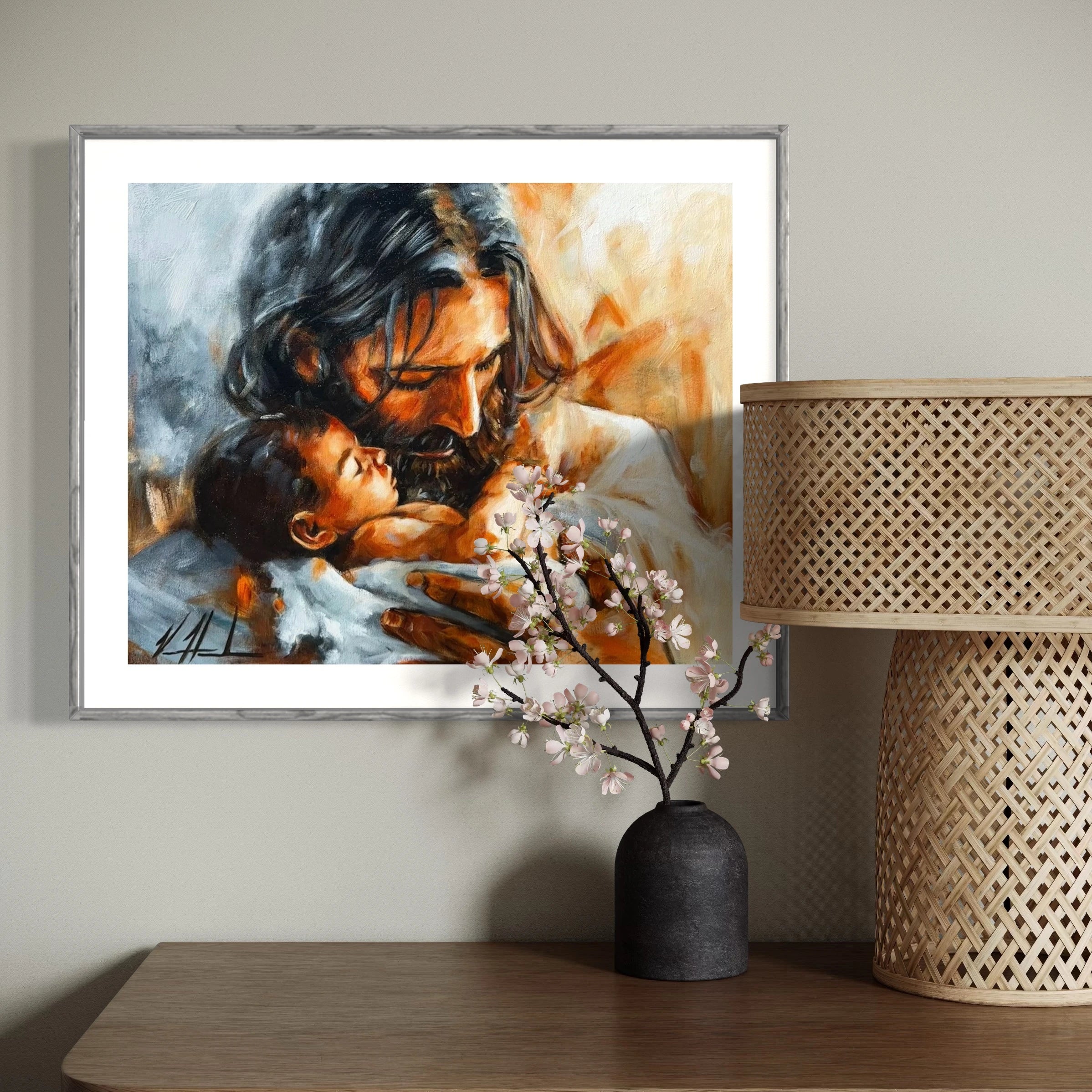In the Arms of Love Jesus Art Print Vanessa Horabuena