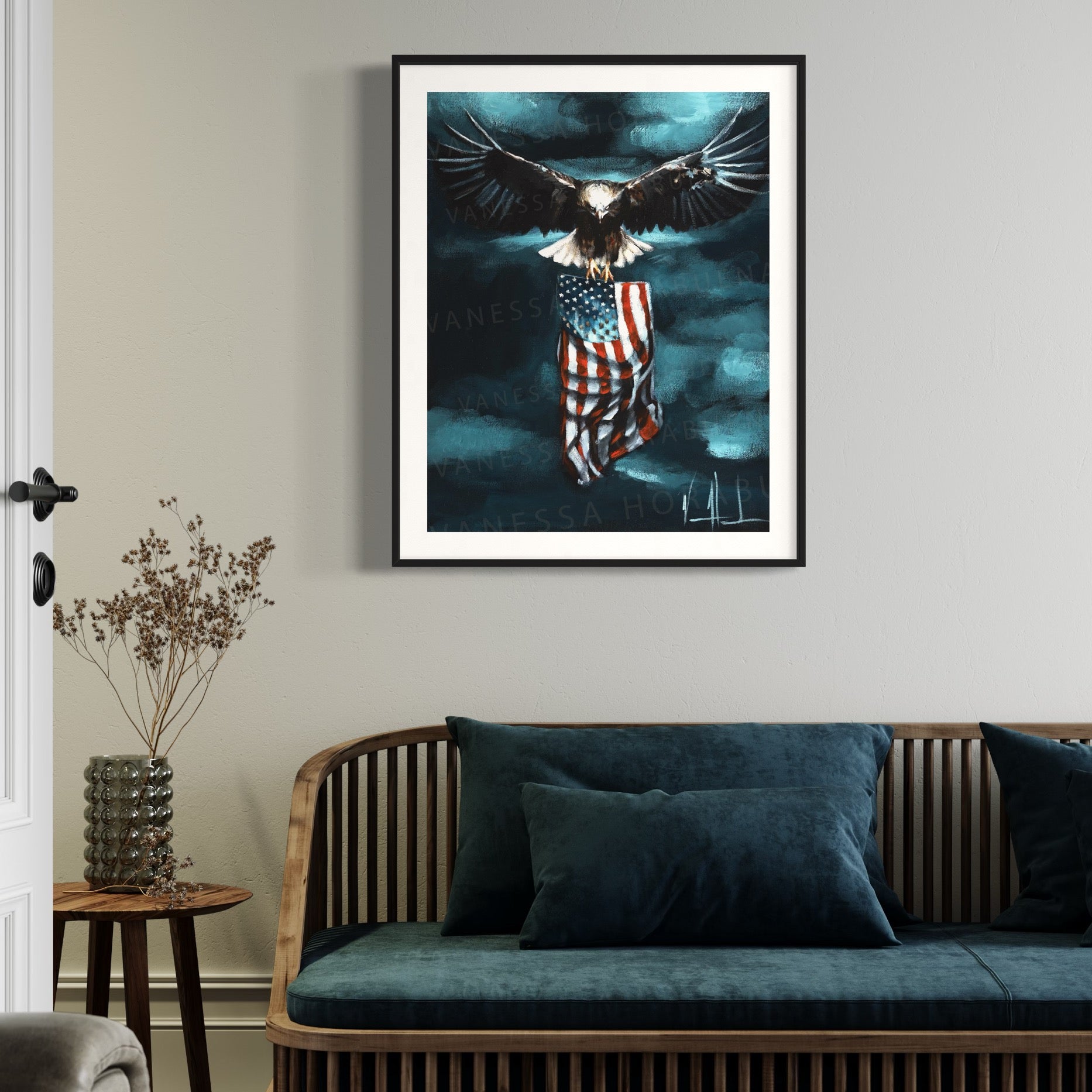 Revive Our Nation (Hand Embellished Canvas Print) Patriotic Art Print Vanessa Horabuena