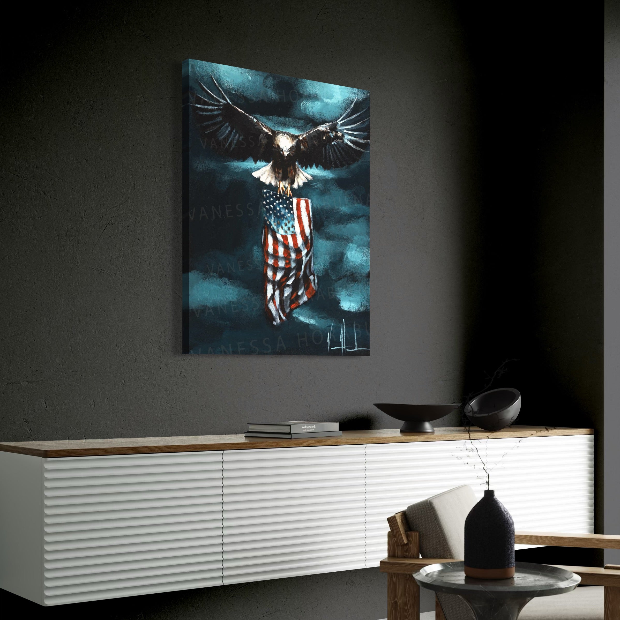 Revive Our Nation (Hand Embellished Canvas Print) Patriotic Art Print Vanessa Horabuena
