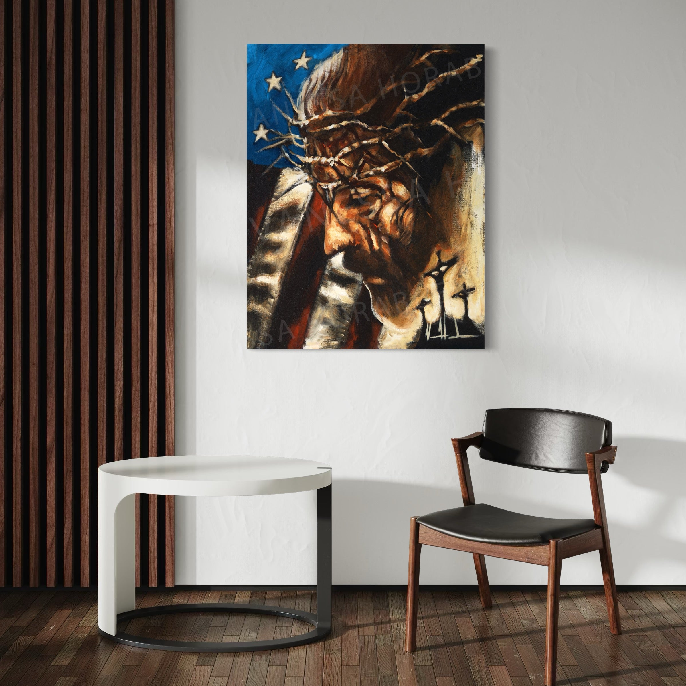 One Nation Under God (Hand Embellishment Canvas Print) Patriotic Art Print Vanessa Horabuena