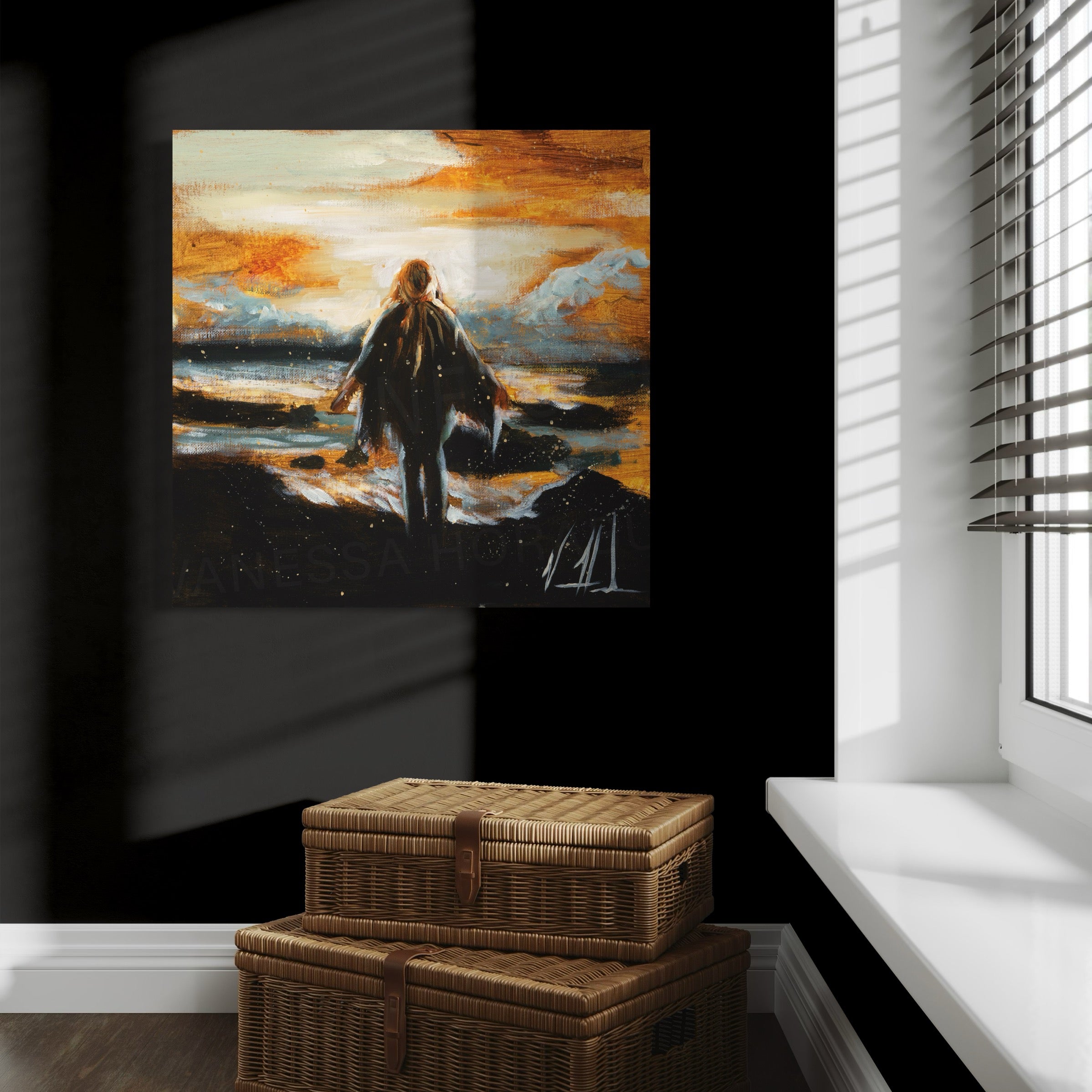 Shine Your Light on Me (Hand Embellished Canvas Print) Women's Art Print Vanessa Horabuena