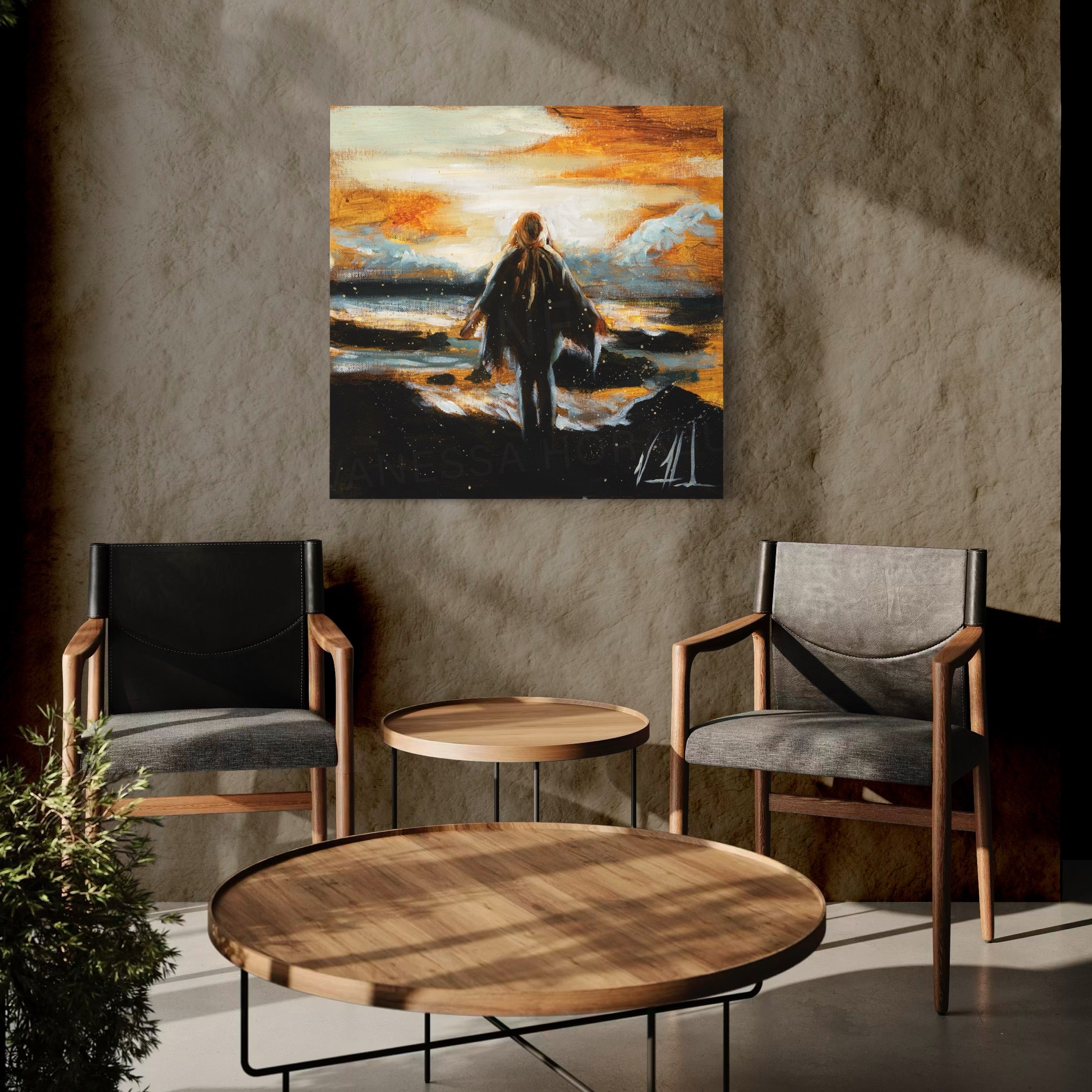 Shine Your Light on Me (Hand Embellished Canvas Print) Women's Art Print Vanessa Horabuena