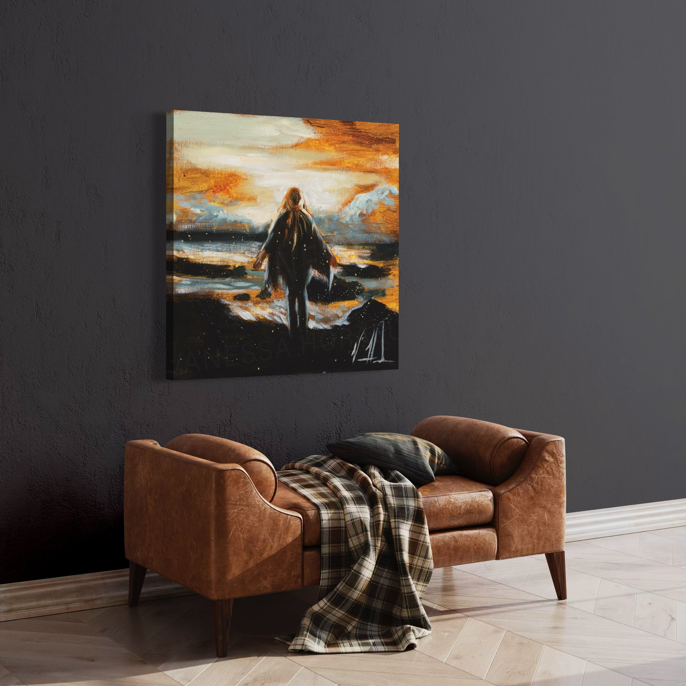 Shine Your Light on Me (Hand Embellished Canvas Print) Women's Art Print Vanessa Horabuena