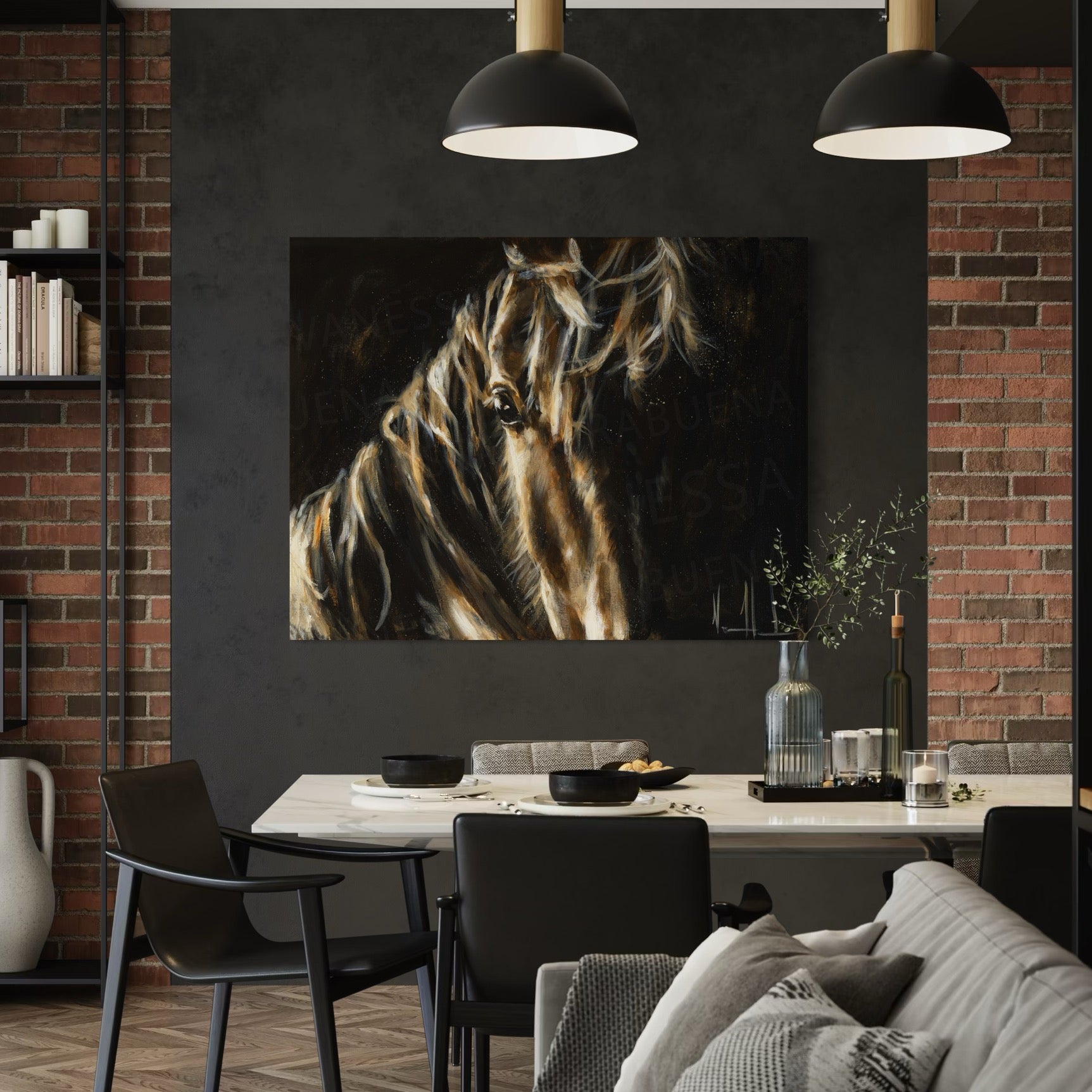 Sweet Presence (Hand Embellishment Canvas Print) Horse Art Print Vanessa Horabuena