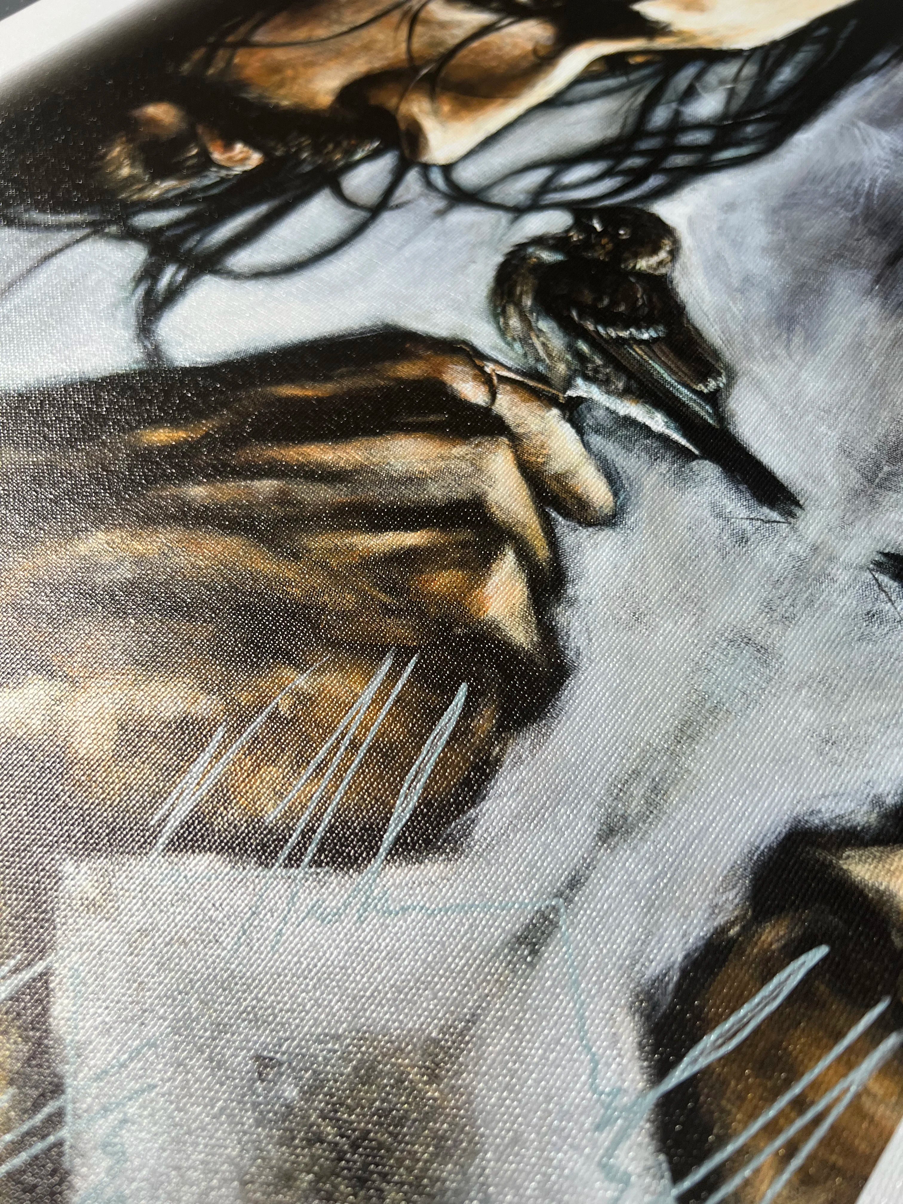 CM# 54 - Watcher of the Sparrow - 11"x14" Canvas Print Vanessa Horabuena