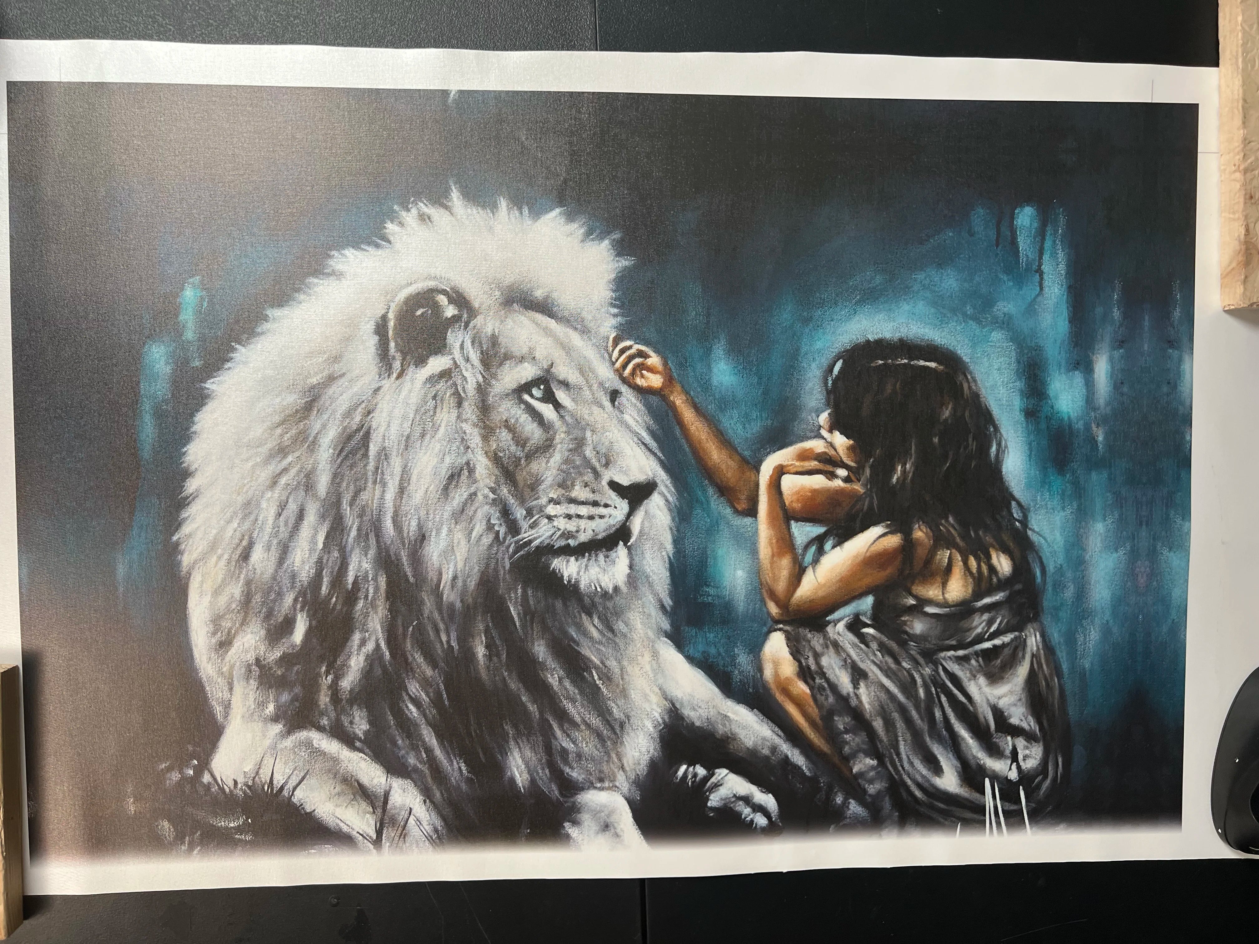 CM# 61 - Intimacy With God (Blue Background) - 36"x48" Canvas Print Vanessa Horabuena