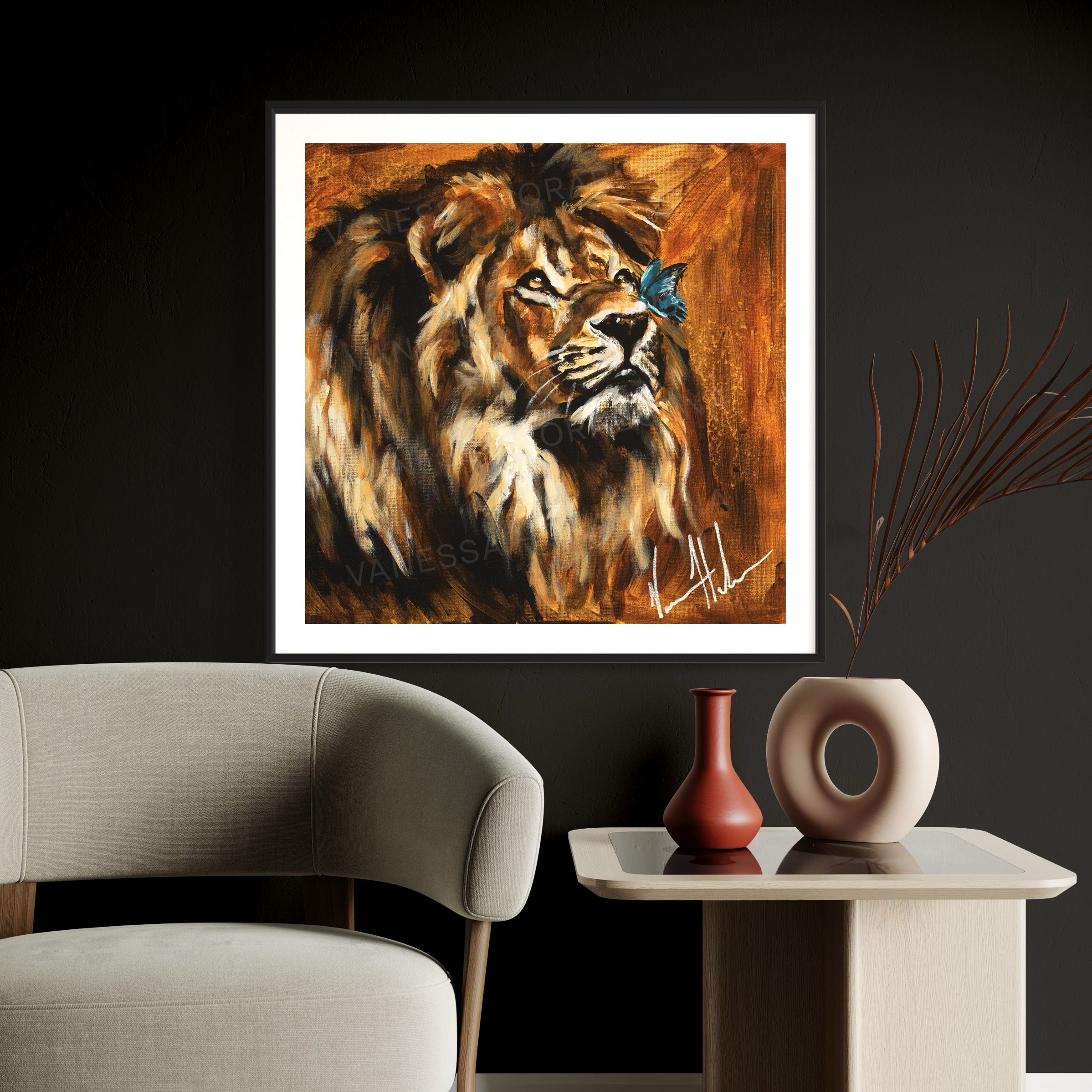 Courage to Change (Fall Edition) Lion Art Print Vanessa Horabuena