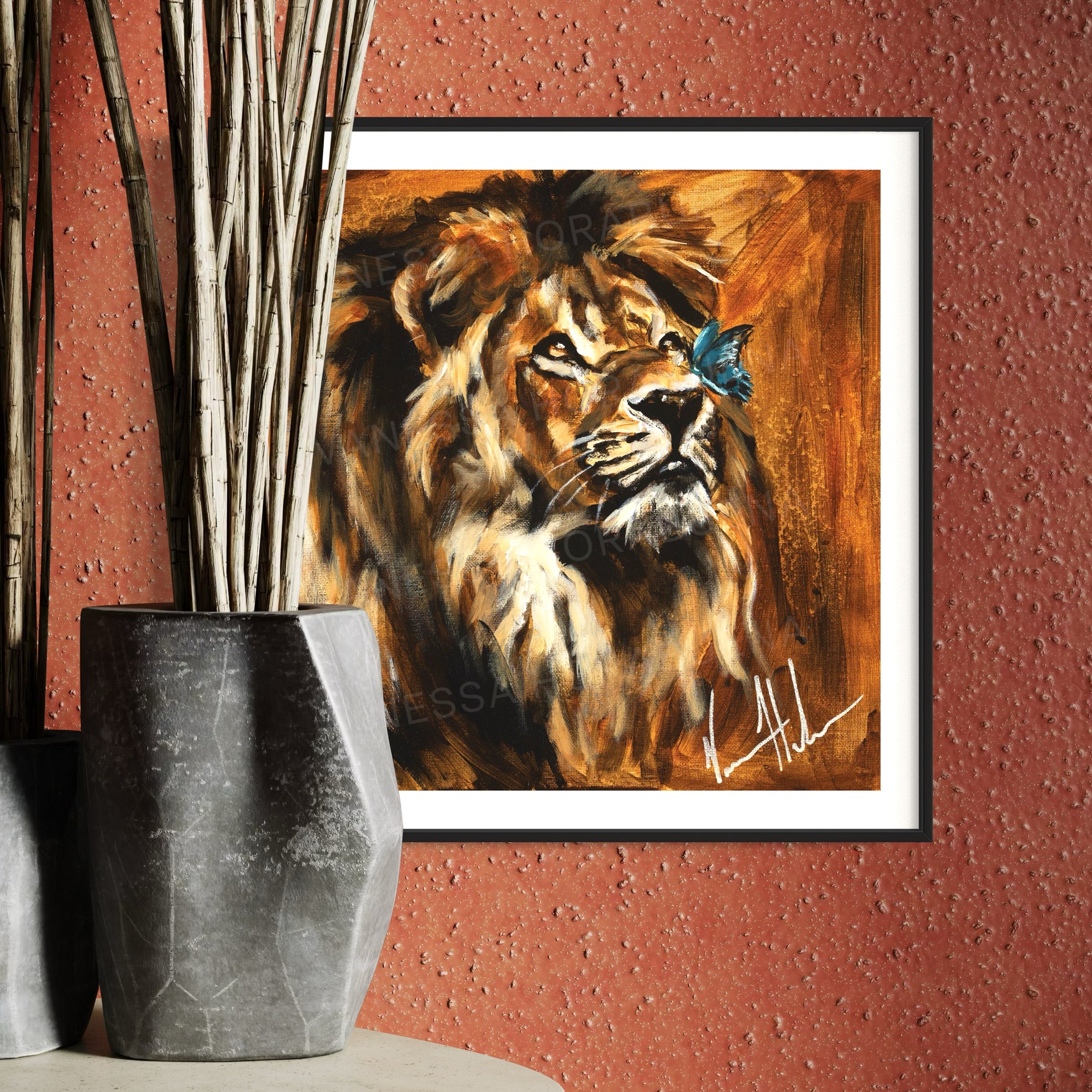Courage to Change (Fall Edition) Lion Art Print Vanessa Horabuena