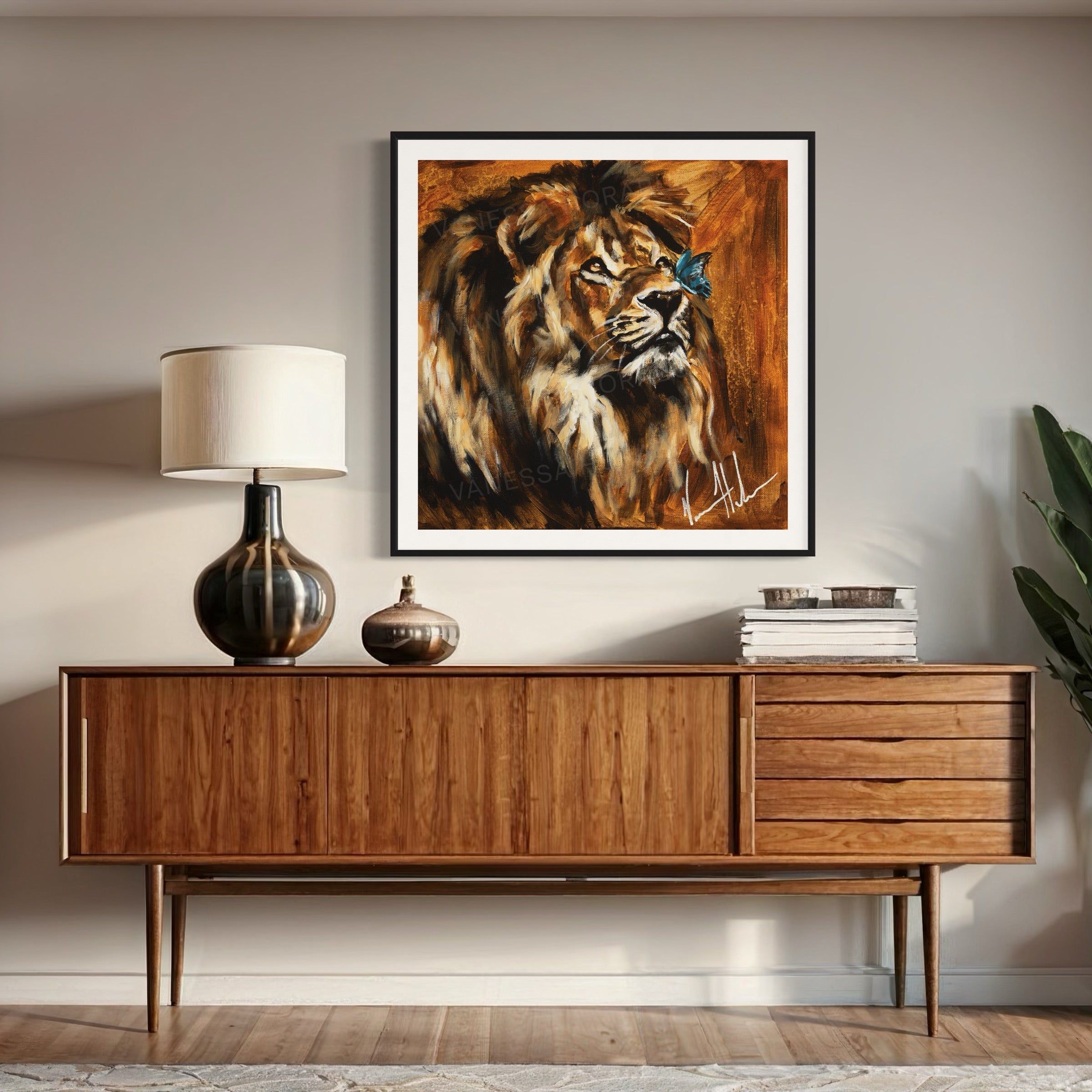 Courage to Change (Fall Edition) Lion Art Print Vanessa Horabuena