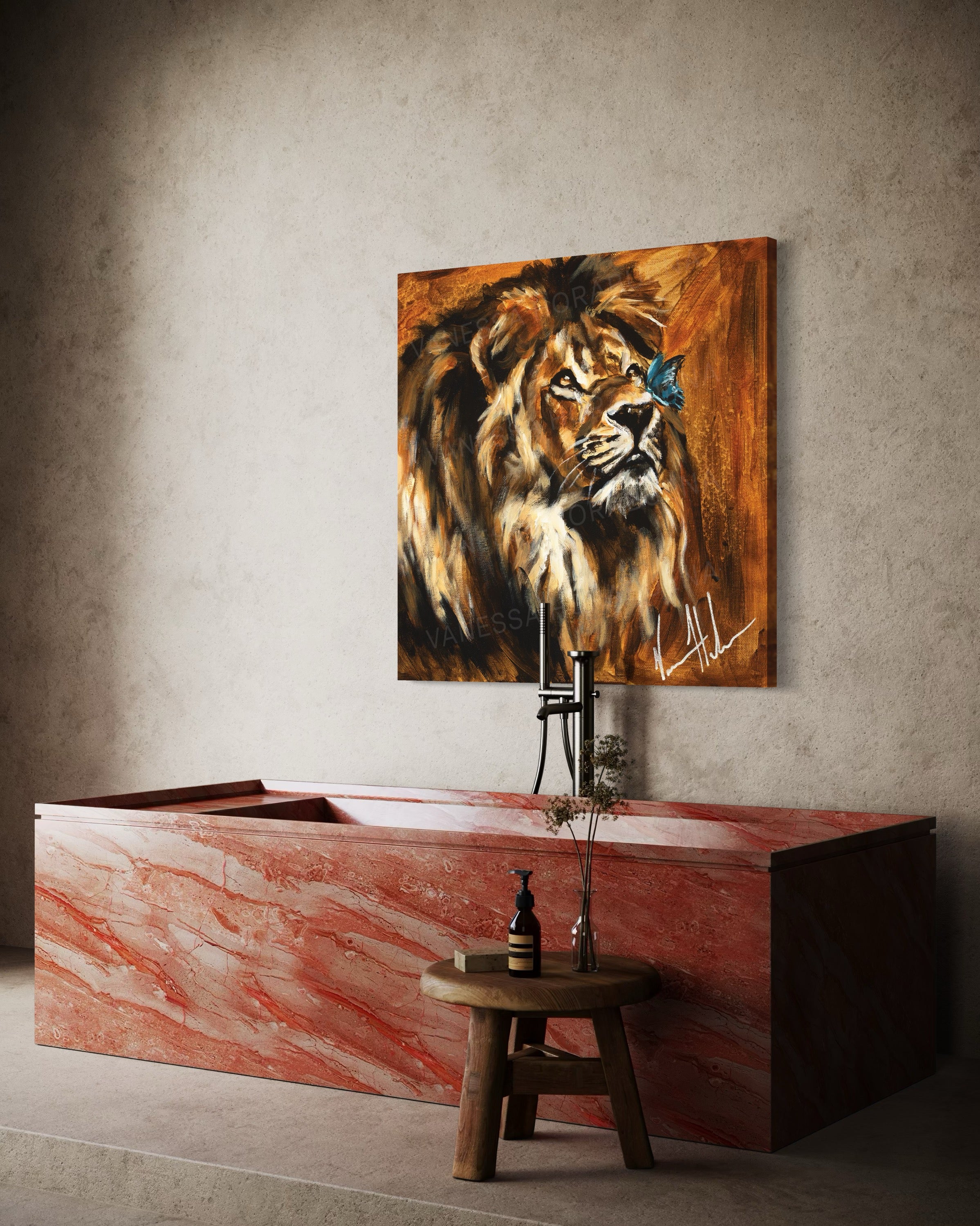 Courage to Change (Fall Edition) Lion Art Print Vanessa Horabuena