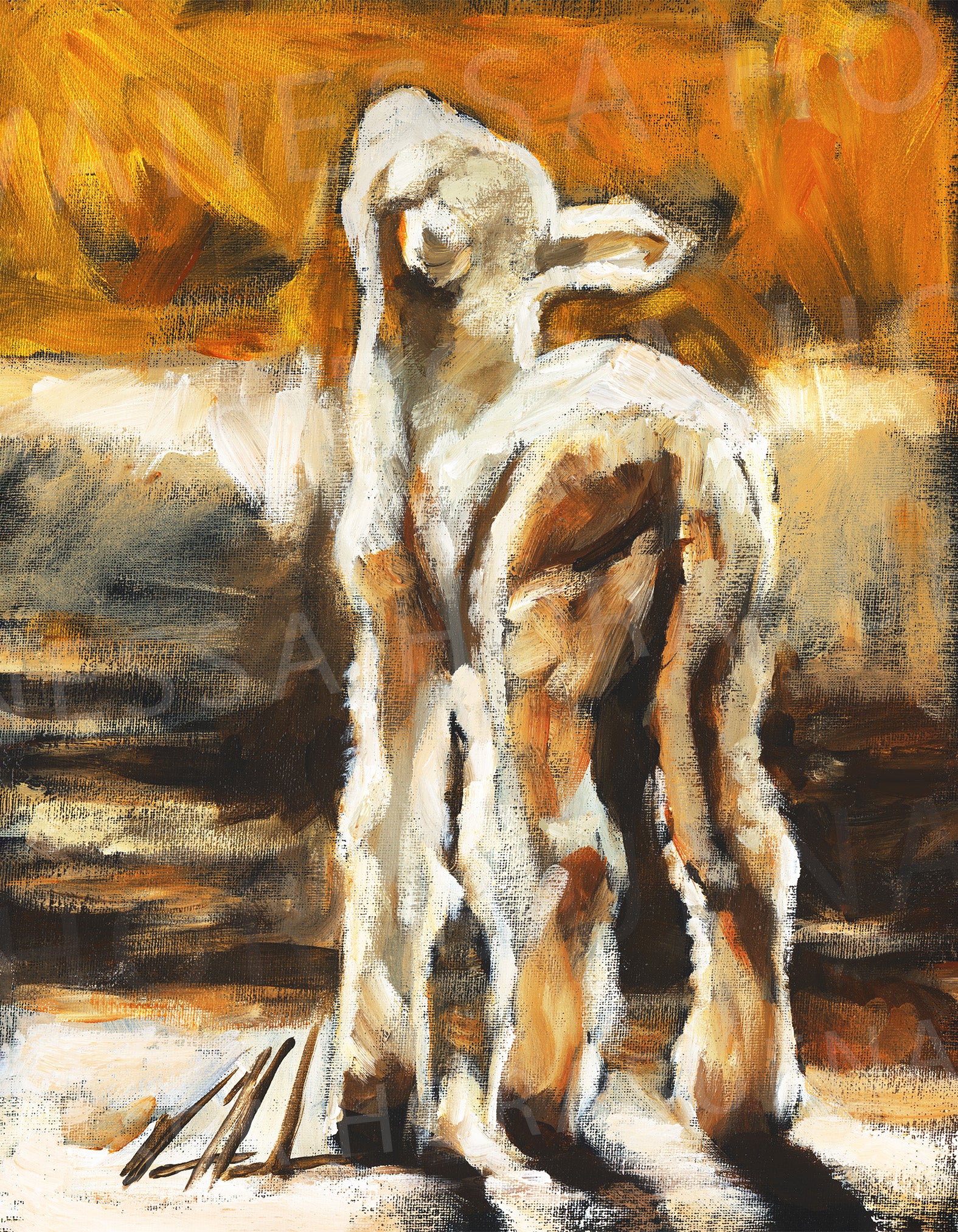 In the Light of Your Presence - In His Radiance (Hand Embellished Canvas Print) Vanessa Horabuena