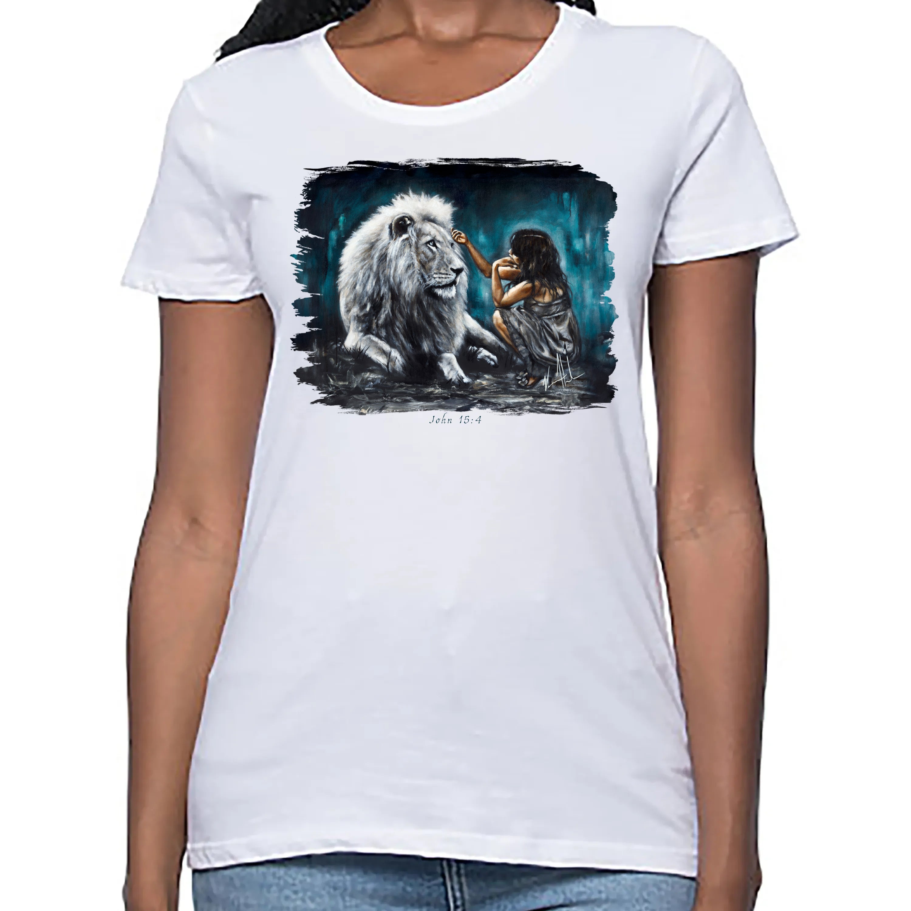 Women's T (Organic Bamboo) - Intimacy with God Organic Bamboo Vanessa Horabuena Short Sleeve Frost (White) XS