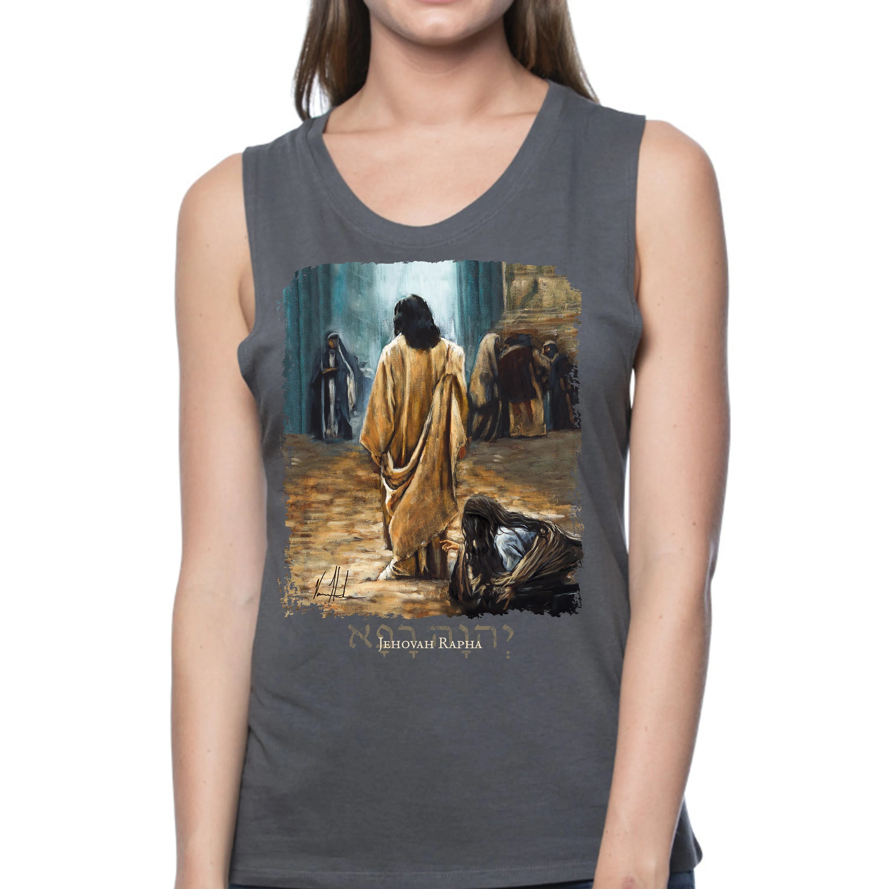 Jesus Healer - Women's Tank Top (Organic Bamboo) Organic Bamboo Vanessa Horabuena Grey XS
