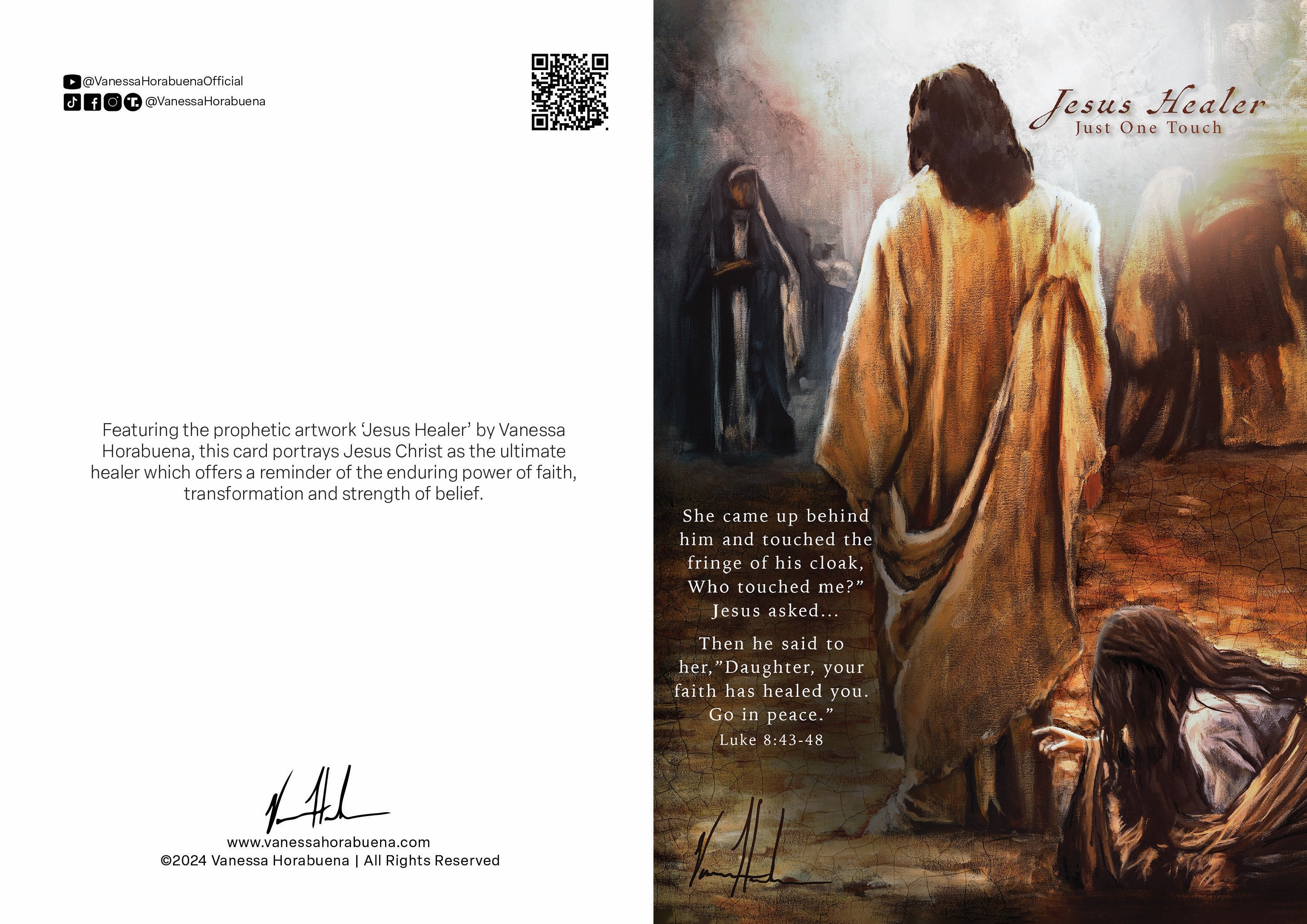 Jesus Healer Greeting Card Vanessa Horabuena