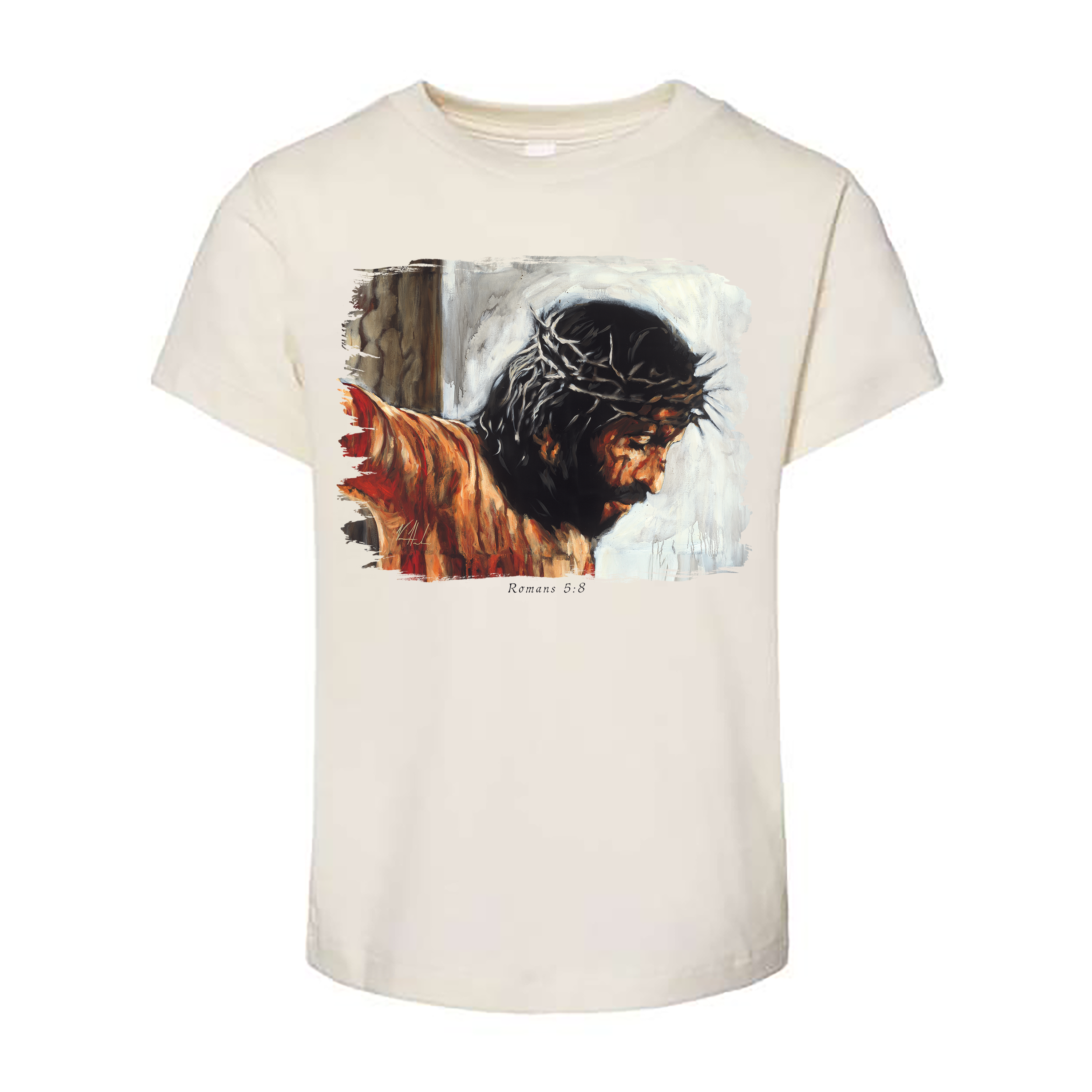 By His Wounds We Are Healed (White Background) - Kids T (Organic Cotton) Organic Cotton Vanessa Horabuena Toddler Natural 2T