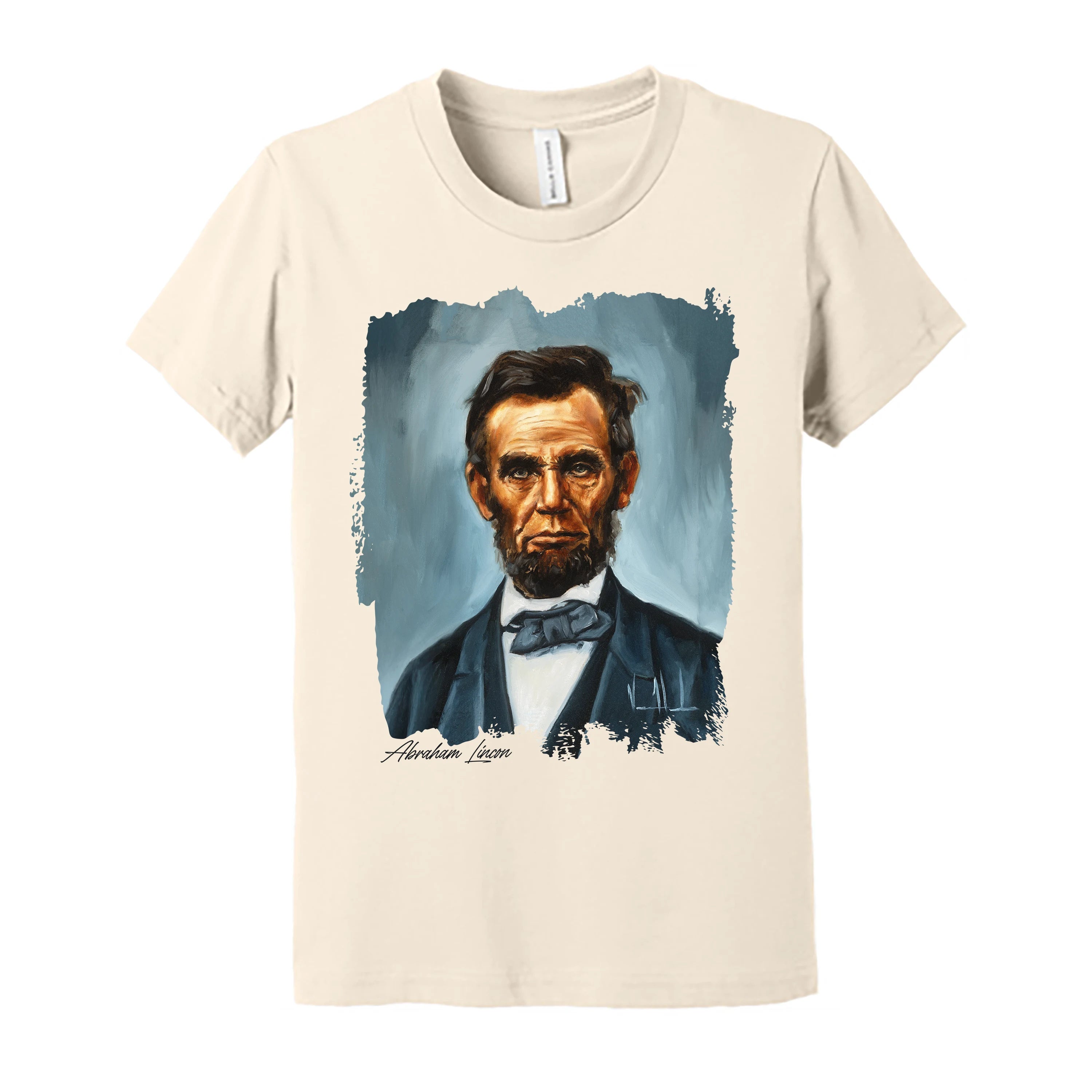 Kids T - Abraham Lincoln - 4th of July -(Organic Cotton) Organic Cotton Vanessa Horabuena Kids Natural Small