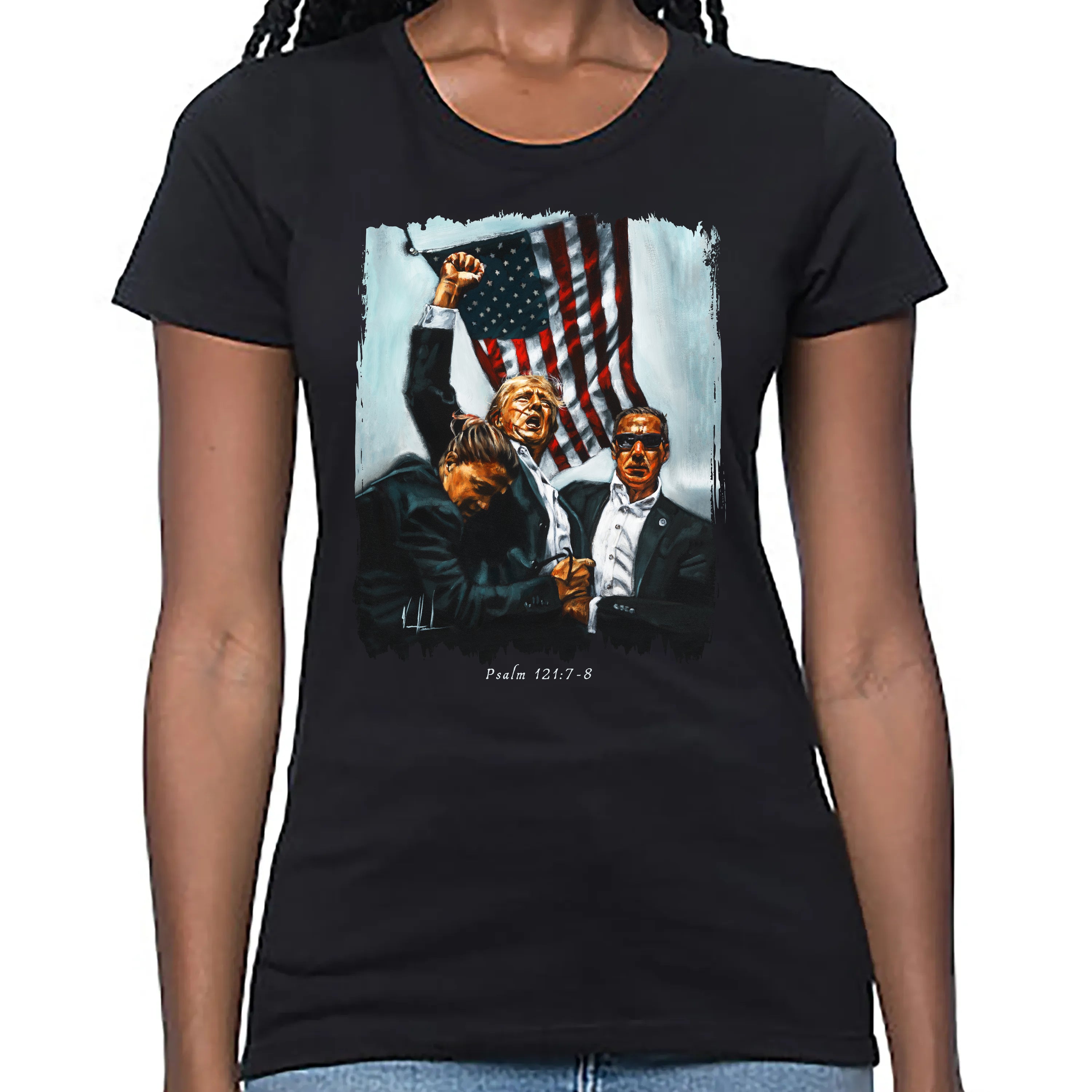 Women's T (Organic Bamboo) - Never Surrender Organic Bamboo Vanessa Horabuena Short Sleeve Eclipse (Black) XS