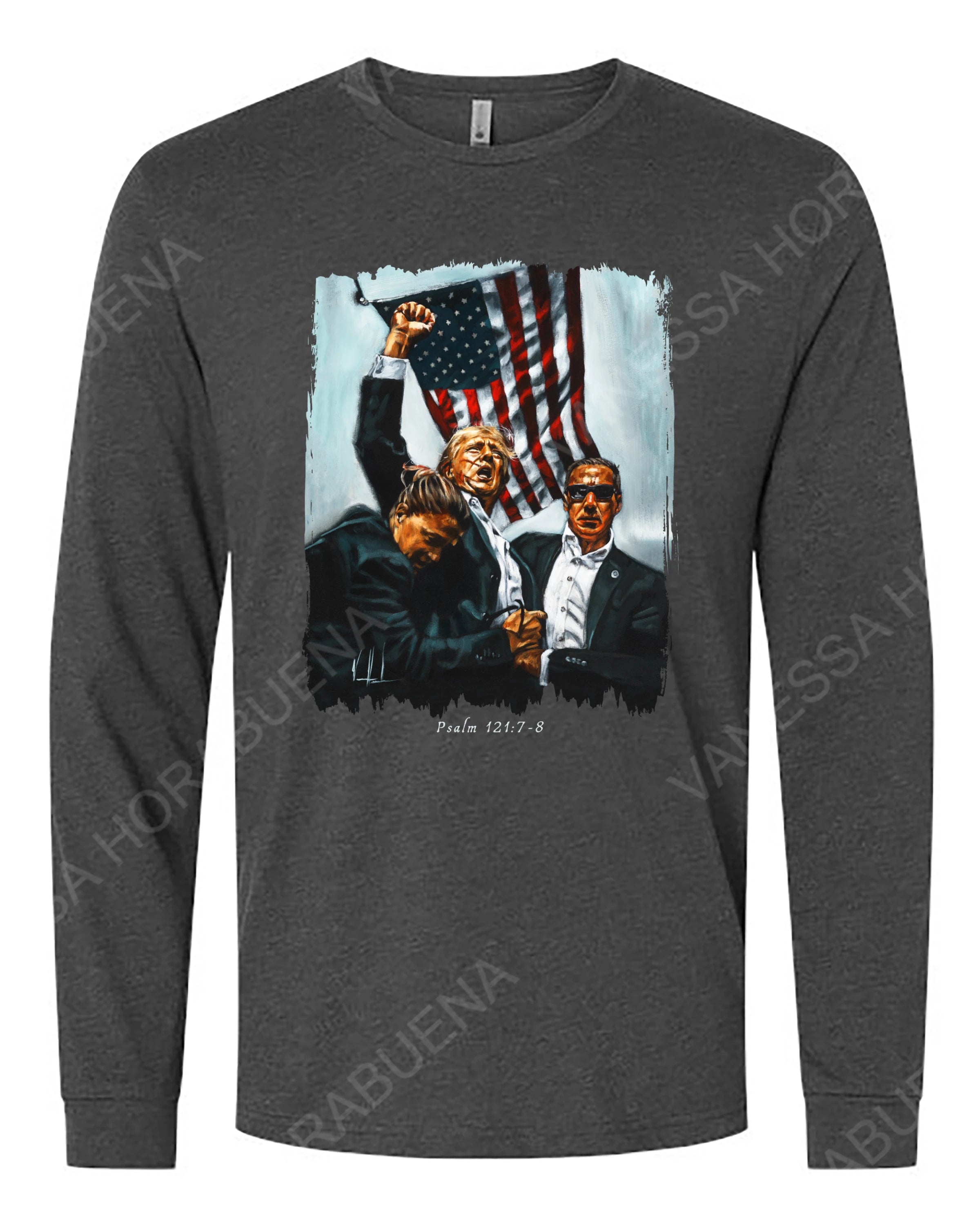 Never Surrender - Unisex T-Shirt Vanessa Horabuena Long Sleeve Charcoal Small