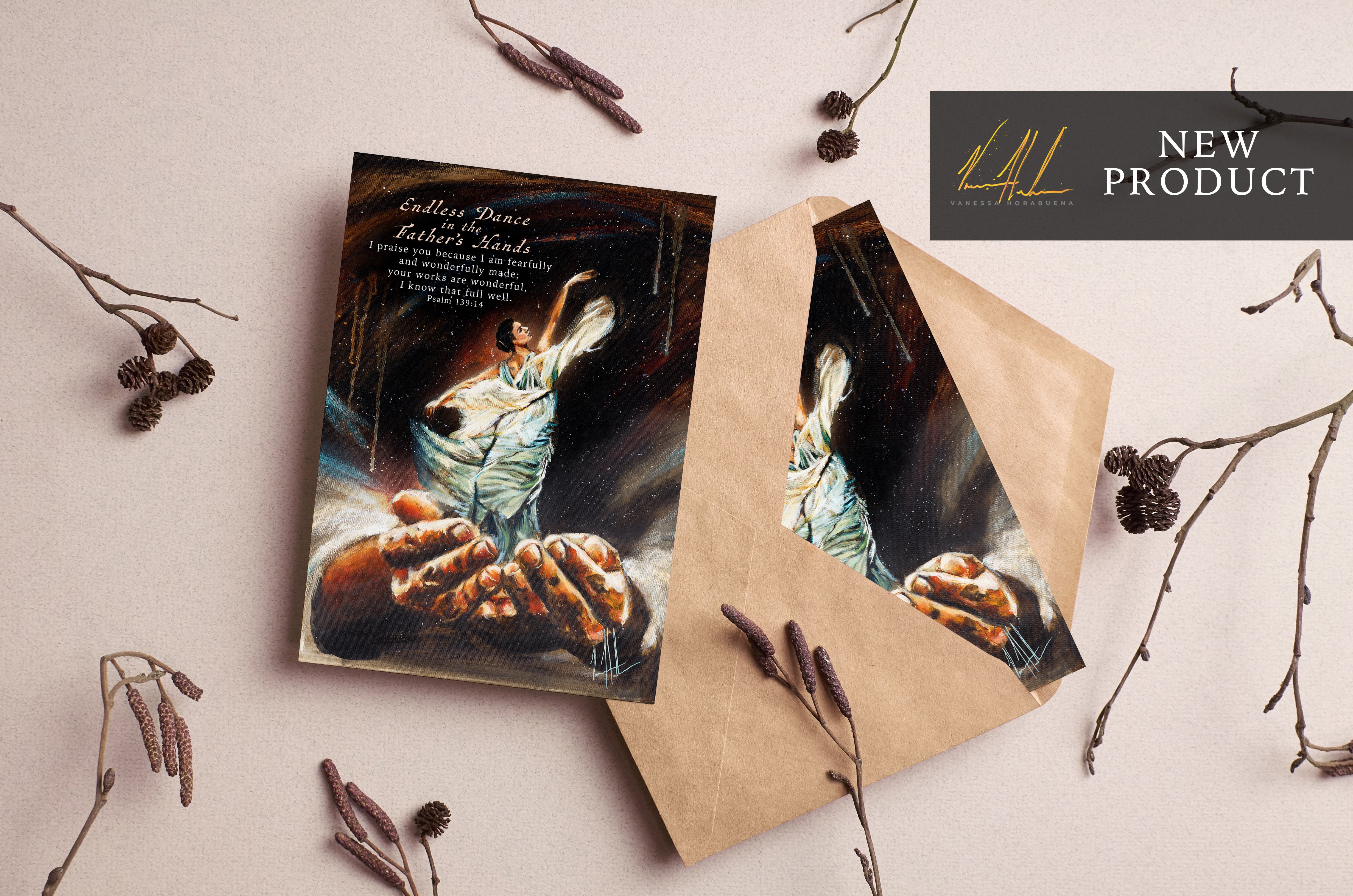 Endless Dance in the Father's Hands - Brunette Version Greeting Card Vanessa Horabuena