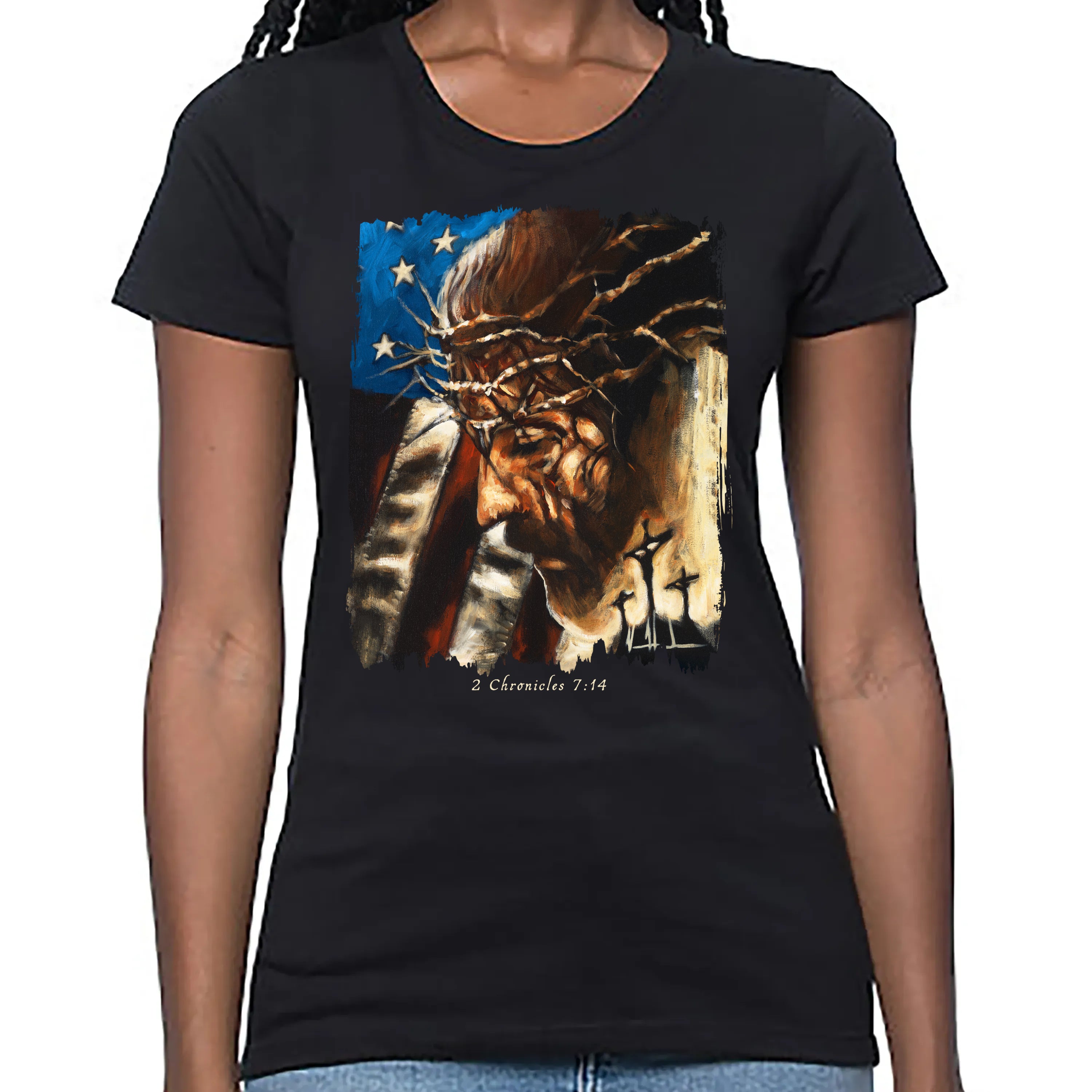 Women's T (Organic Bamboo) - One Nation Under God Organic Bamboo Vanessa Horabuena Short Sleeve Eclipse (Black) XS