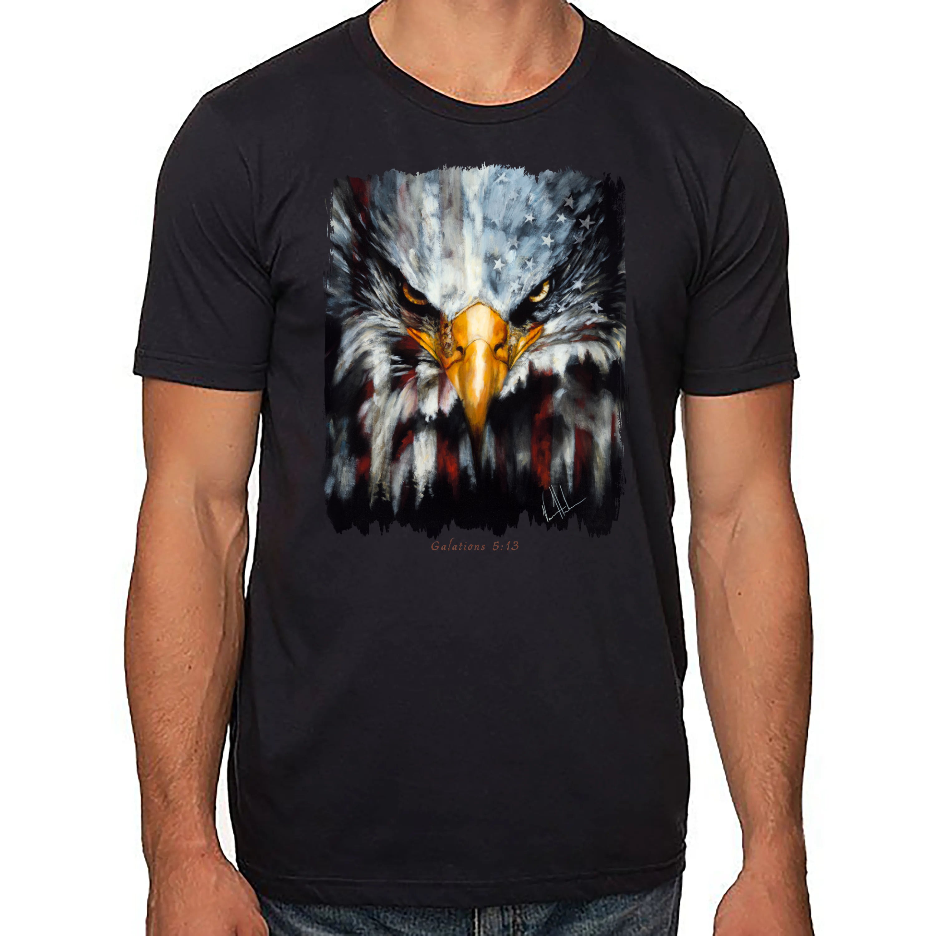 Stripes Of Freedom - Unisex T (Premium Organic Fabric) Vanessa Horabuena Cotton Black Small