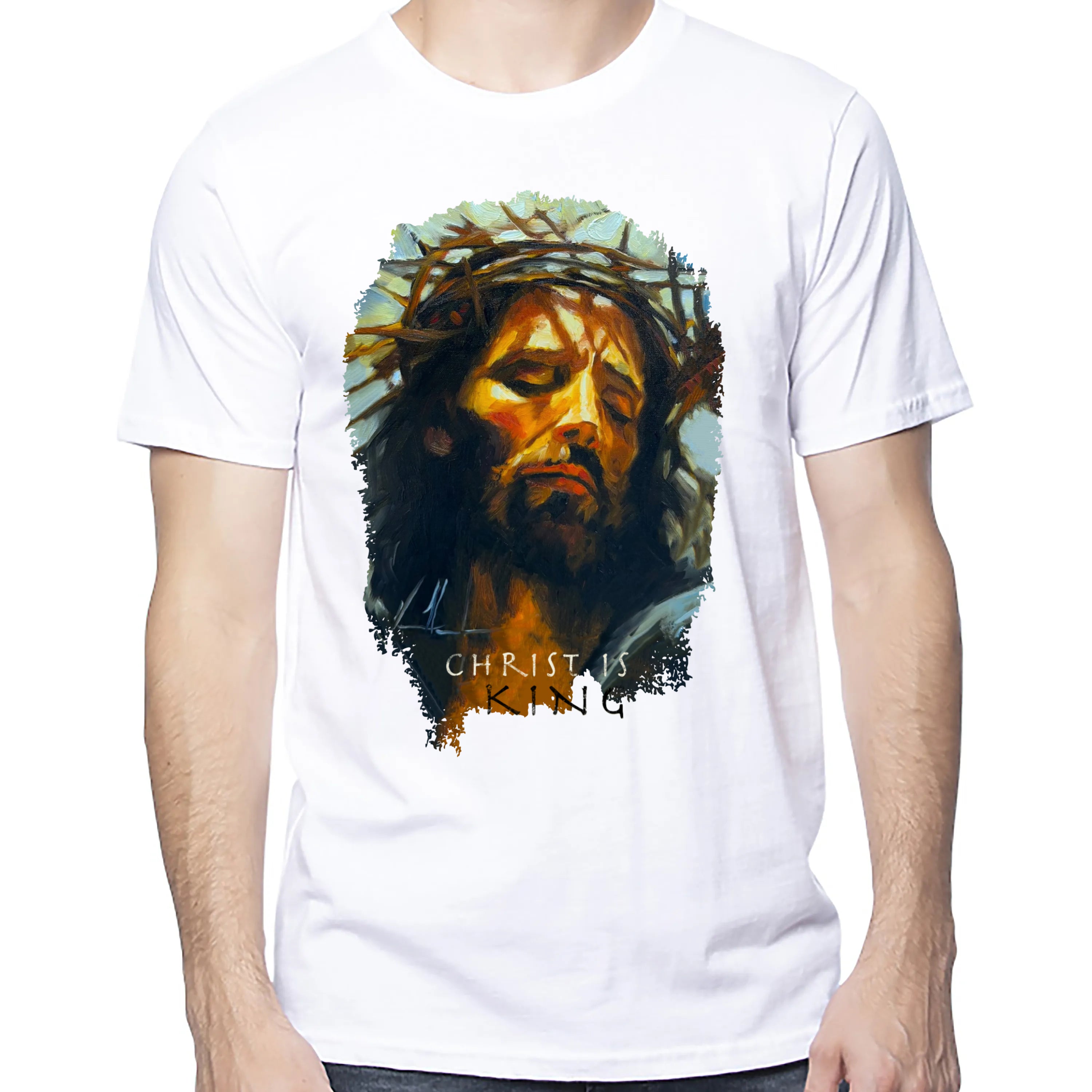 Christ Is King - Unisex T (Premium Organic Fabric) Vanessa Horabuena Cotton White Small
