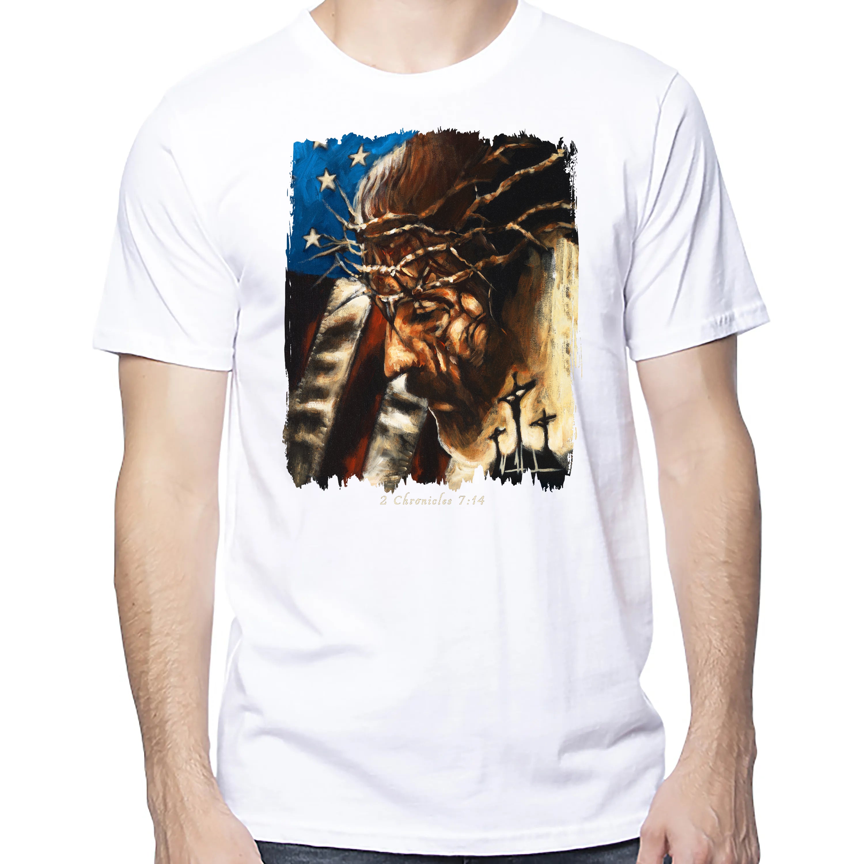 One Nation Under God - Unisex T (Premium Organic Fabric) Vanessa Horabuena Cotton White Small