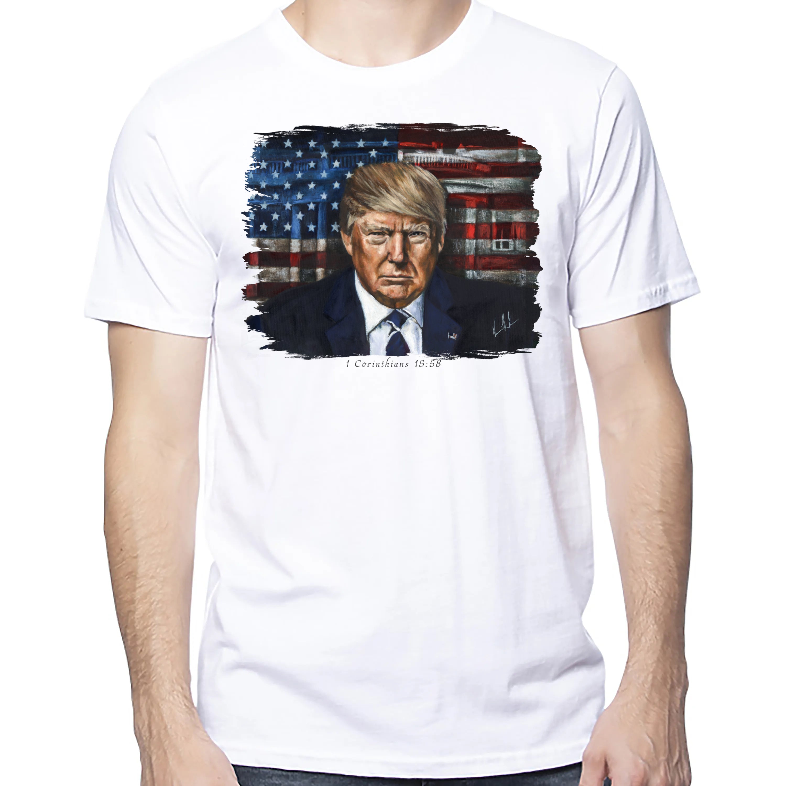 Commander In Chief - Unisex T (Premium Organic Fabric) Vanessa Horabuena Cotton White Small