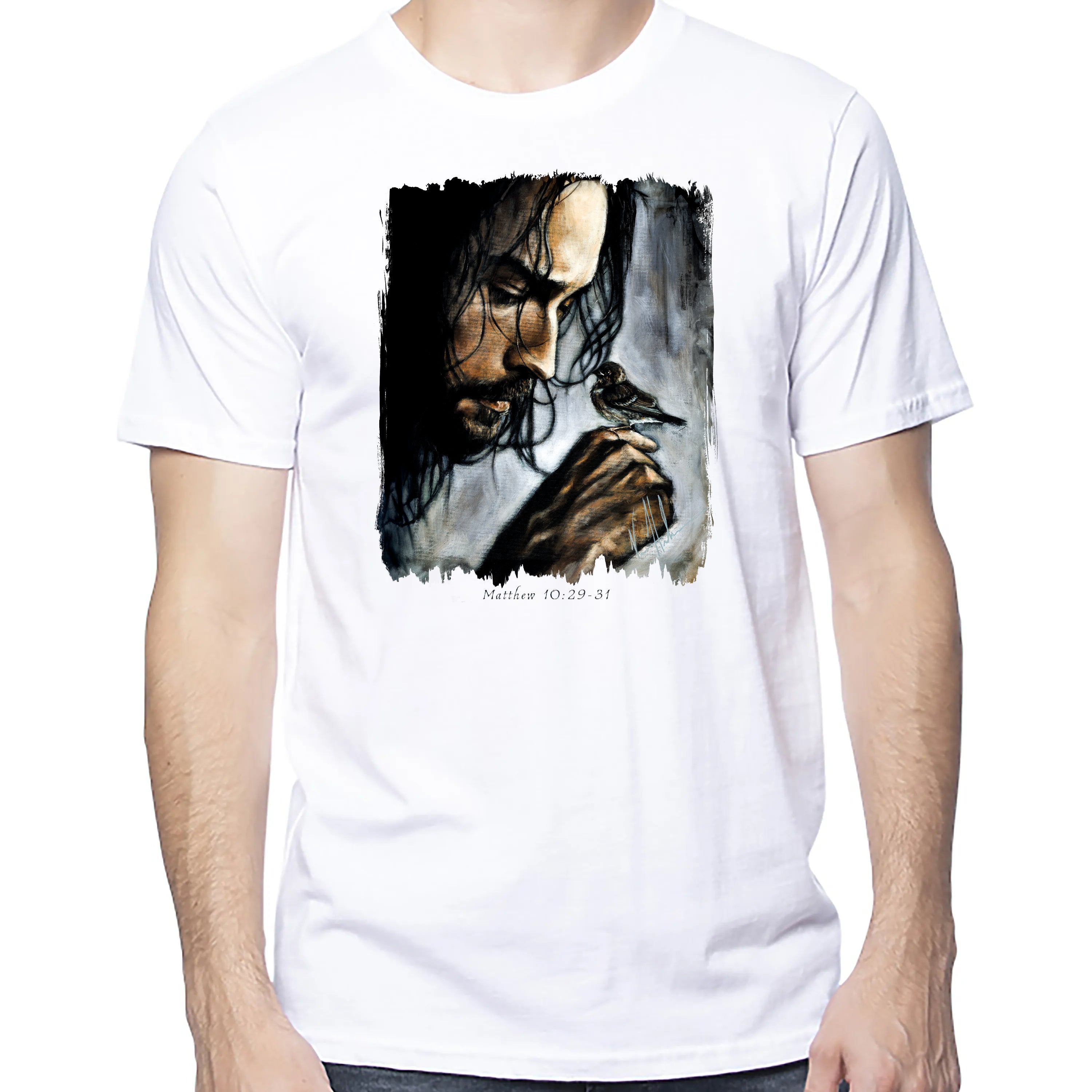 Watcher Of The Sparrow - Unisex T (Premium Organic Fabric) Vanessa Horabuena Cotton White Small