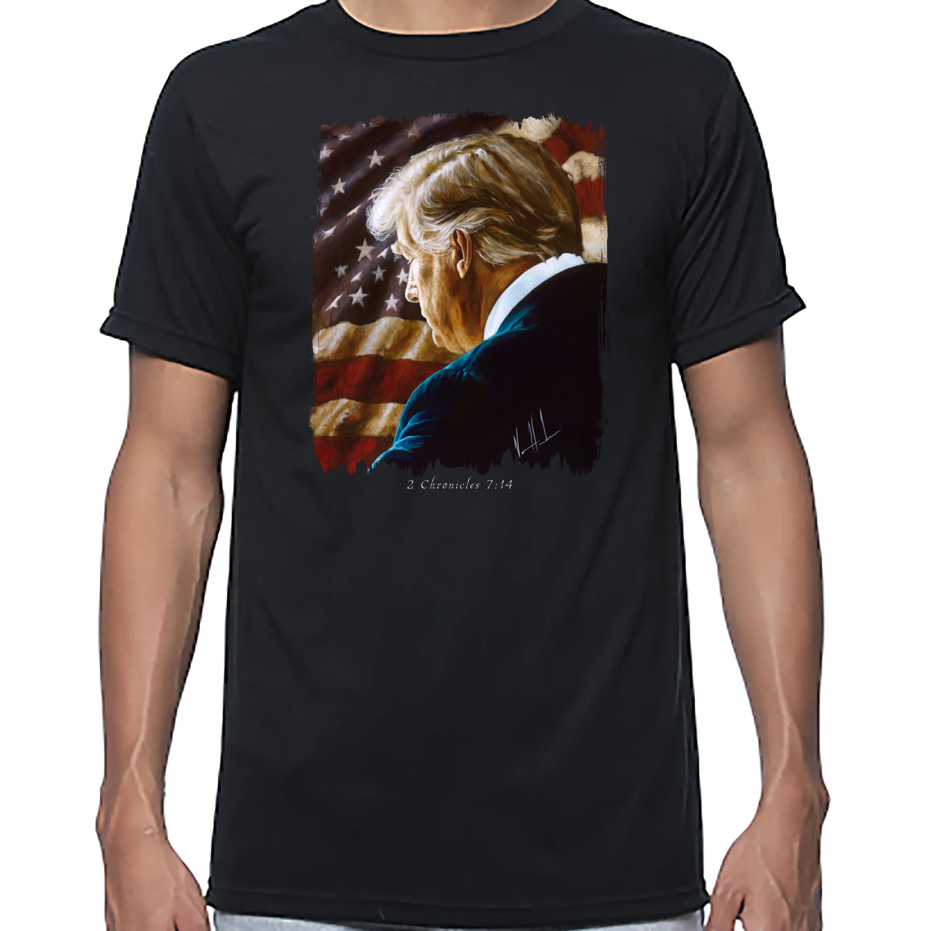 Prayers For Our Nation - Unisex T (Premium Organic Fabric) Vanessa Horabuena Bamboo Black Small