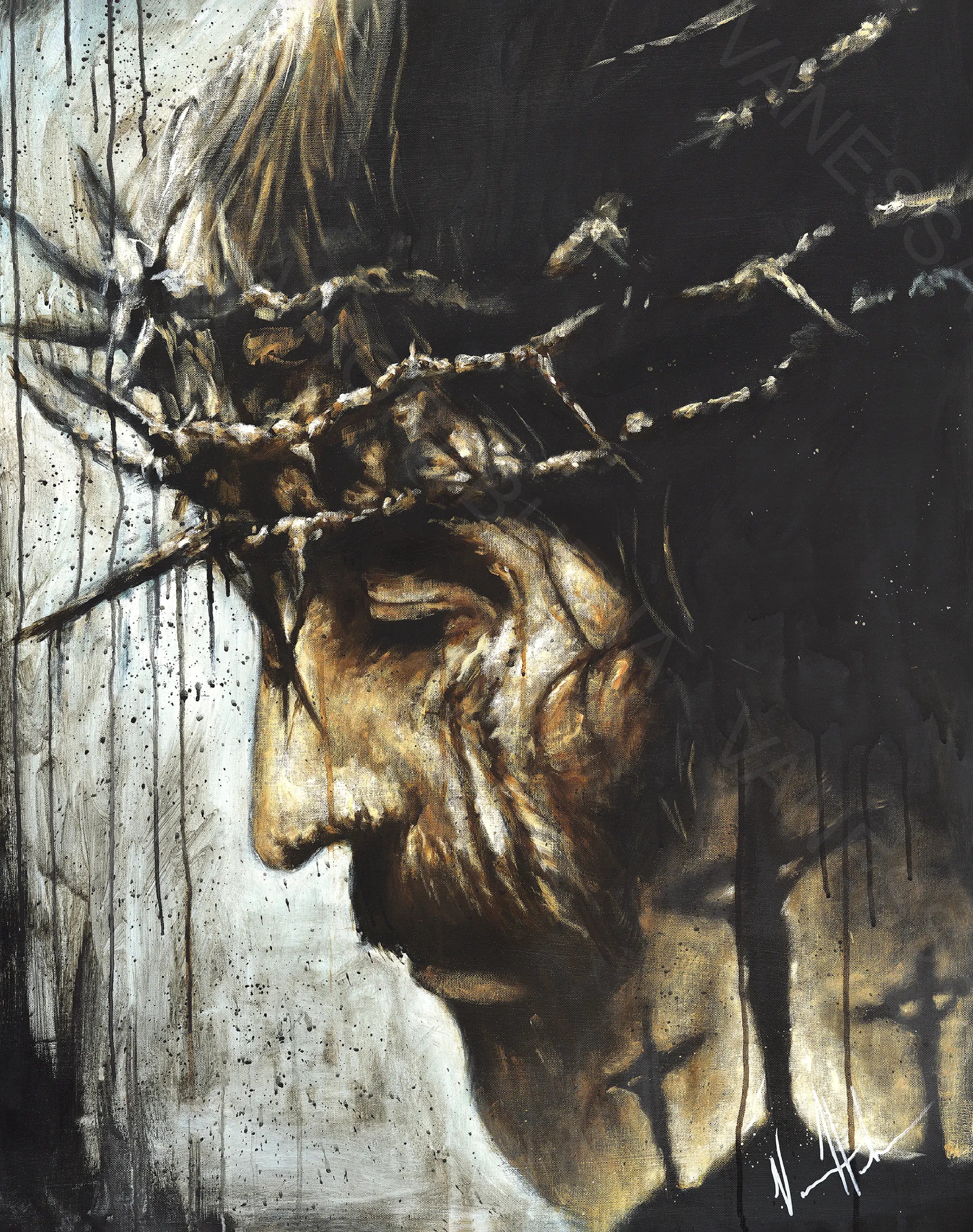 CM# 35 - Redeemer's Love With Crosses - 24"x30" - Canvas Print Vanessa Horabuena