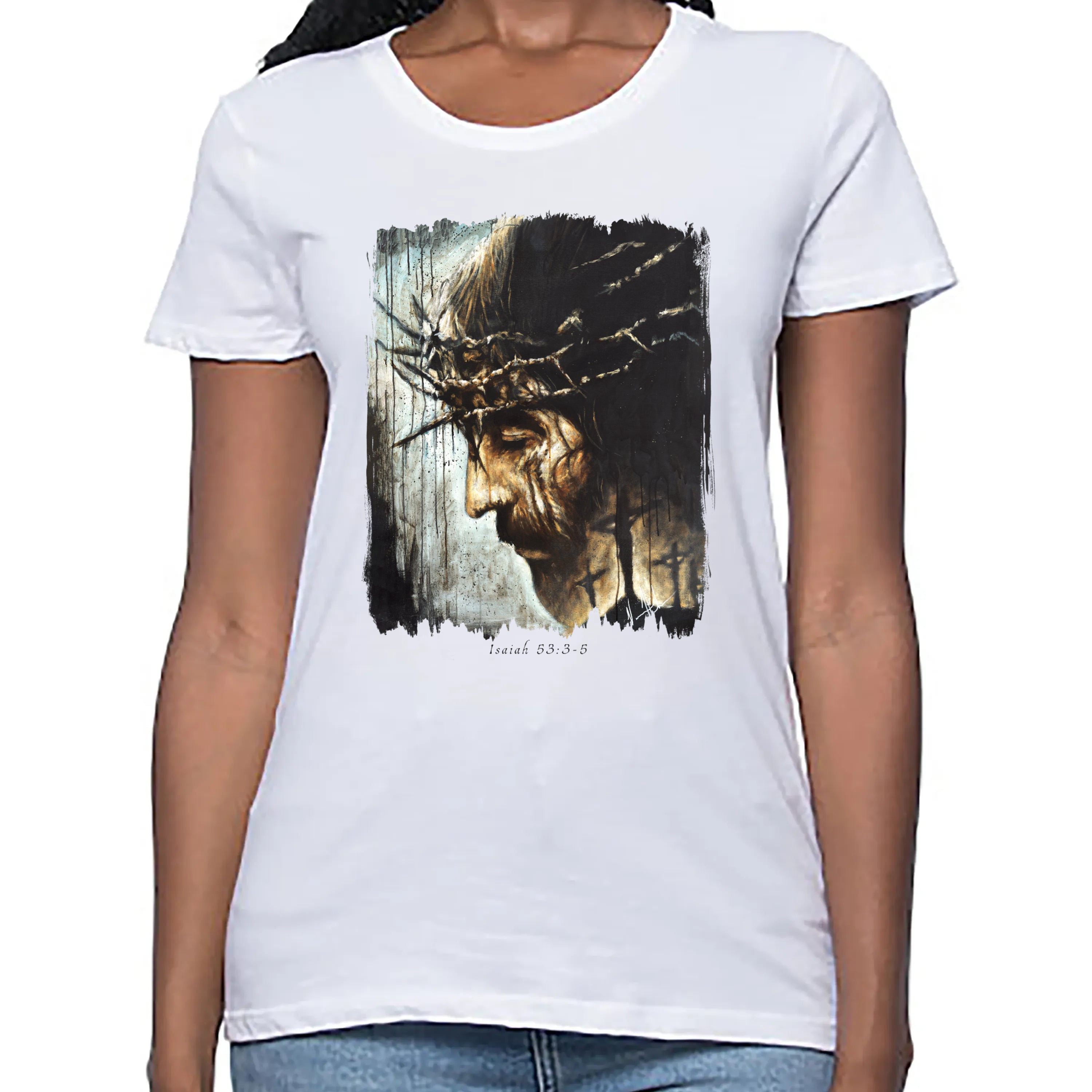 Women's T (Organic Bamboo) - Redeemer's Love Organic Bamboo Vanessa Horabuena Short Sleeve Frost (White) XS