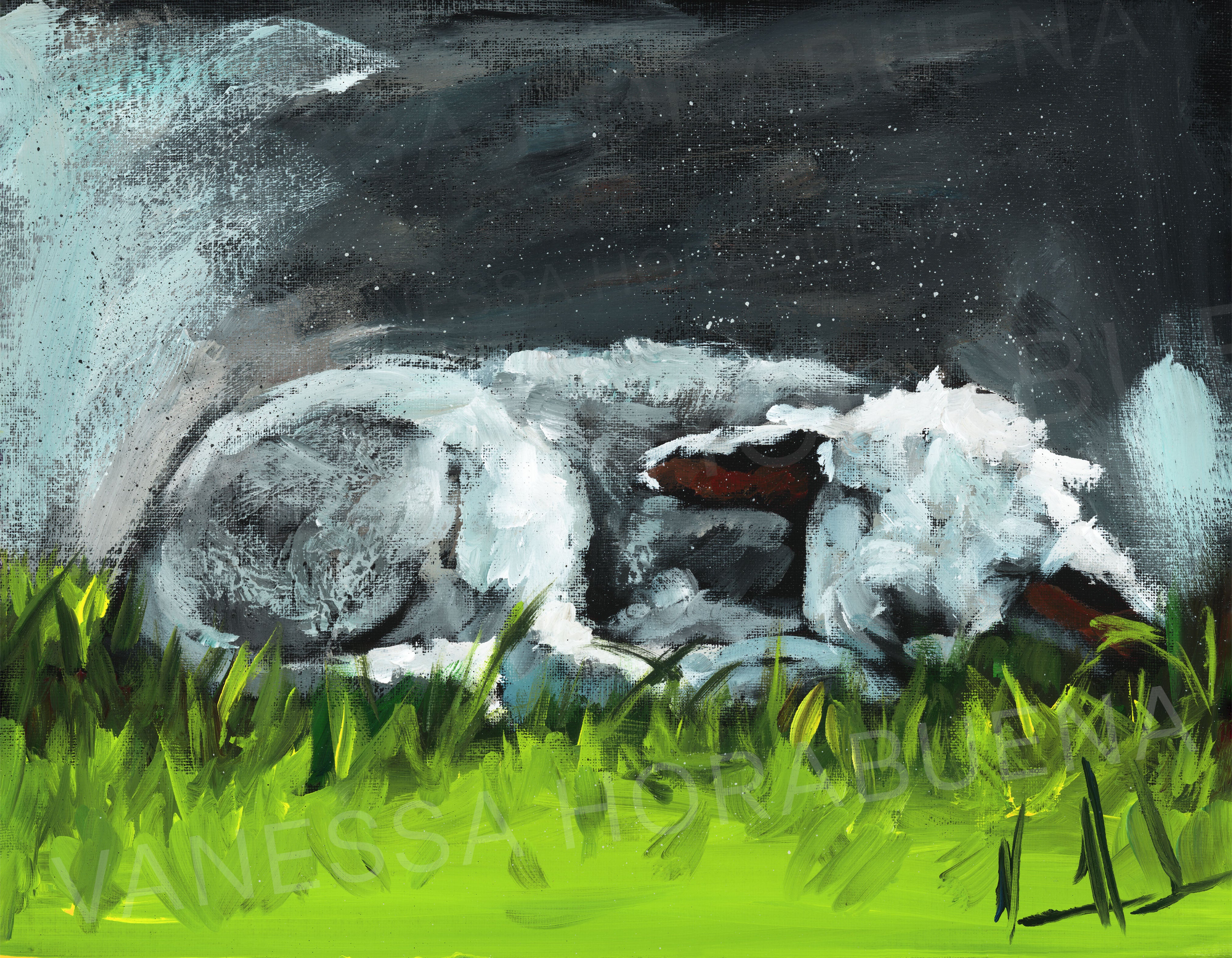 Resting in Heaven's Hands (Hand Embellishment Canvas Print) Vanessa Horabuena