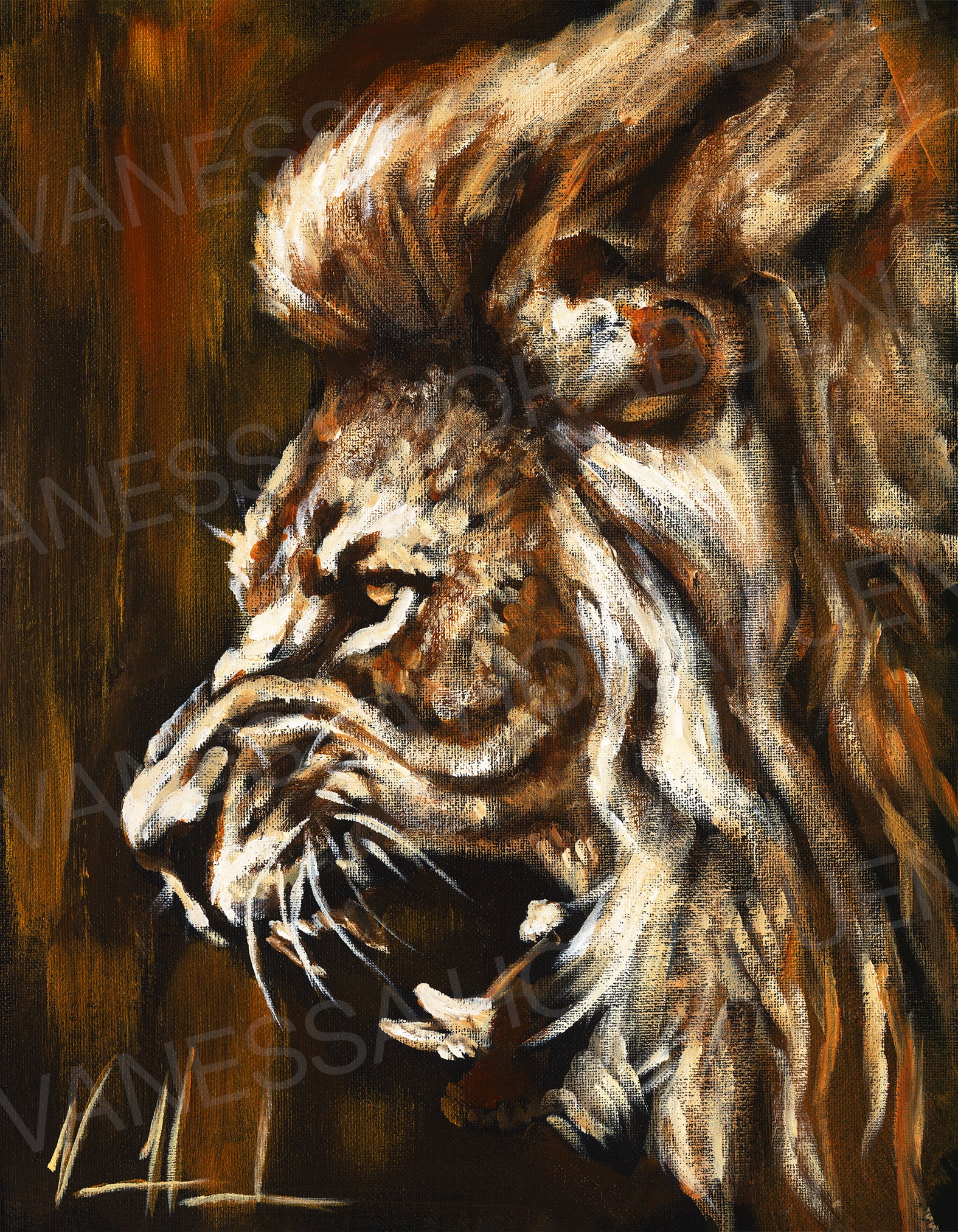 Return of a King Lion Art Print Vanessa Horabuena