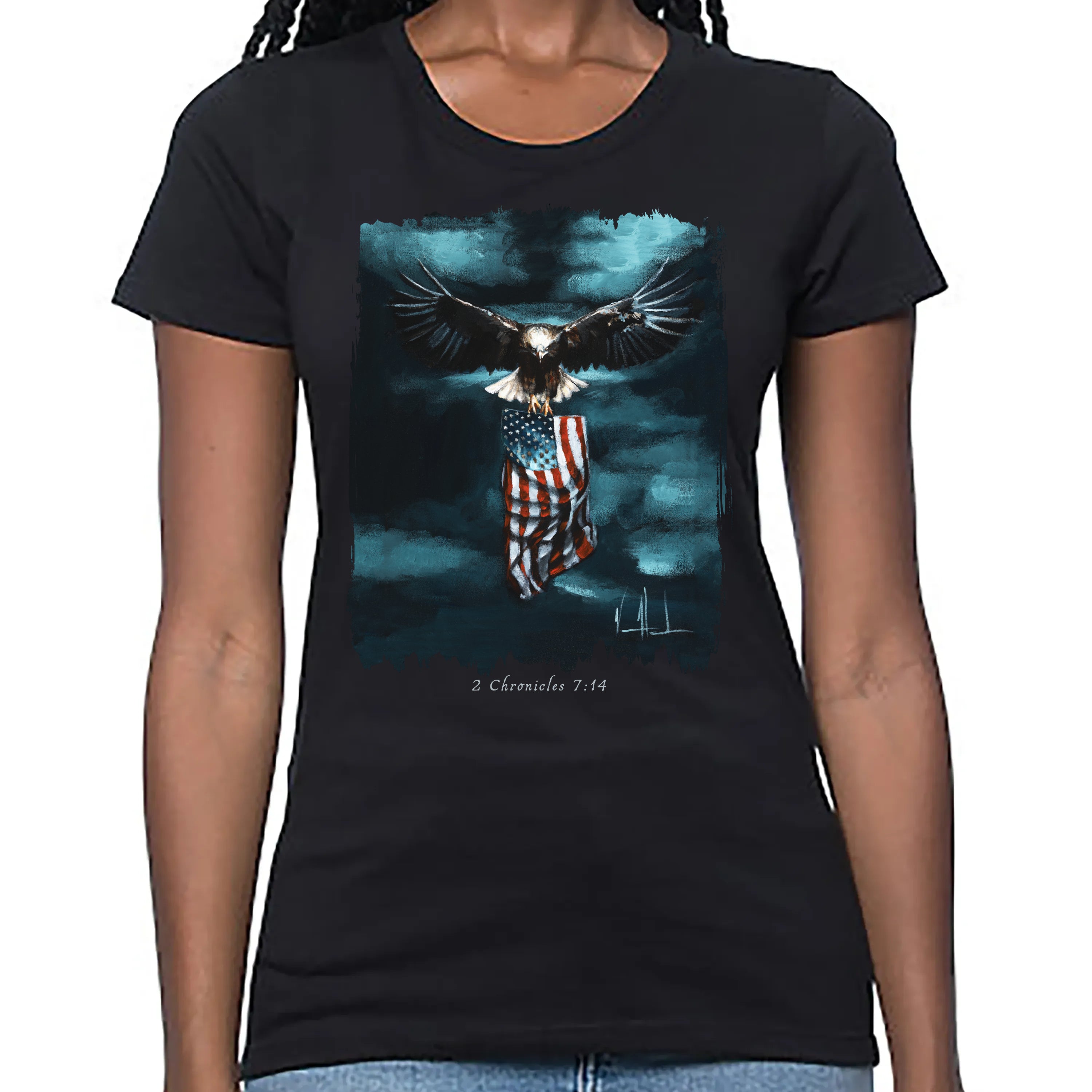 Women's T (Organic Bamboo) - Revive Our Nation Organic Bamboo Vanessa Horabuena Short Sleeve Eclipse (Black) XS