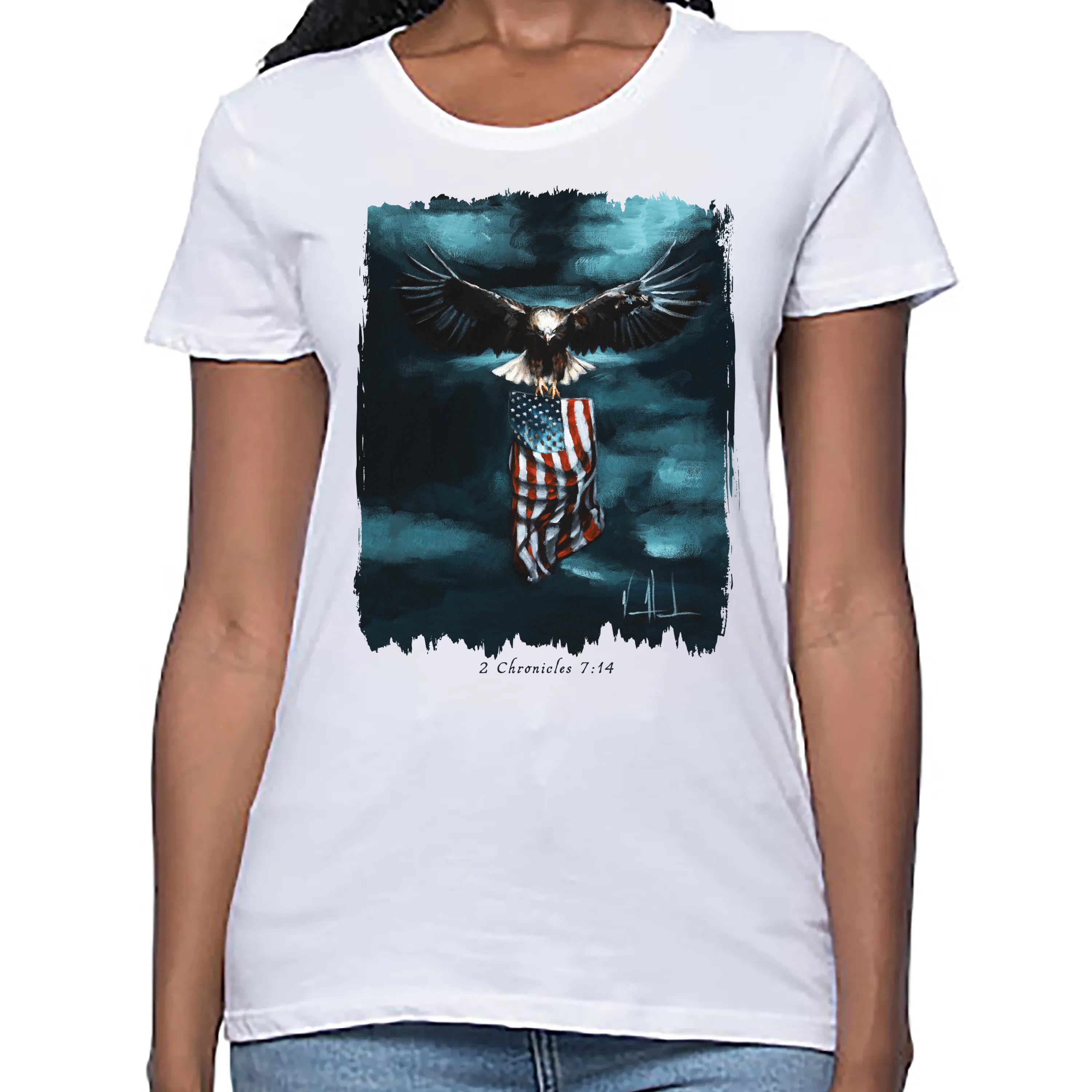Women's T (Organic Bamboo) - Revive Our Nation Organic Bamboo Vanessa Horabuena Short Sleeve Frost (White) XS