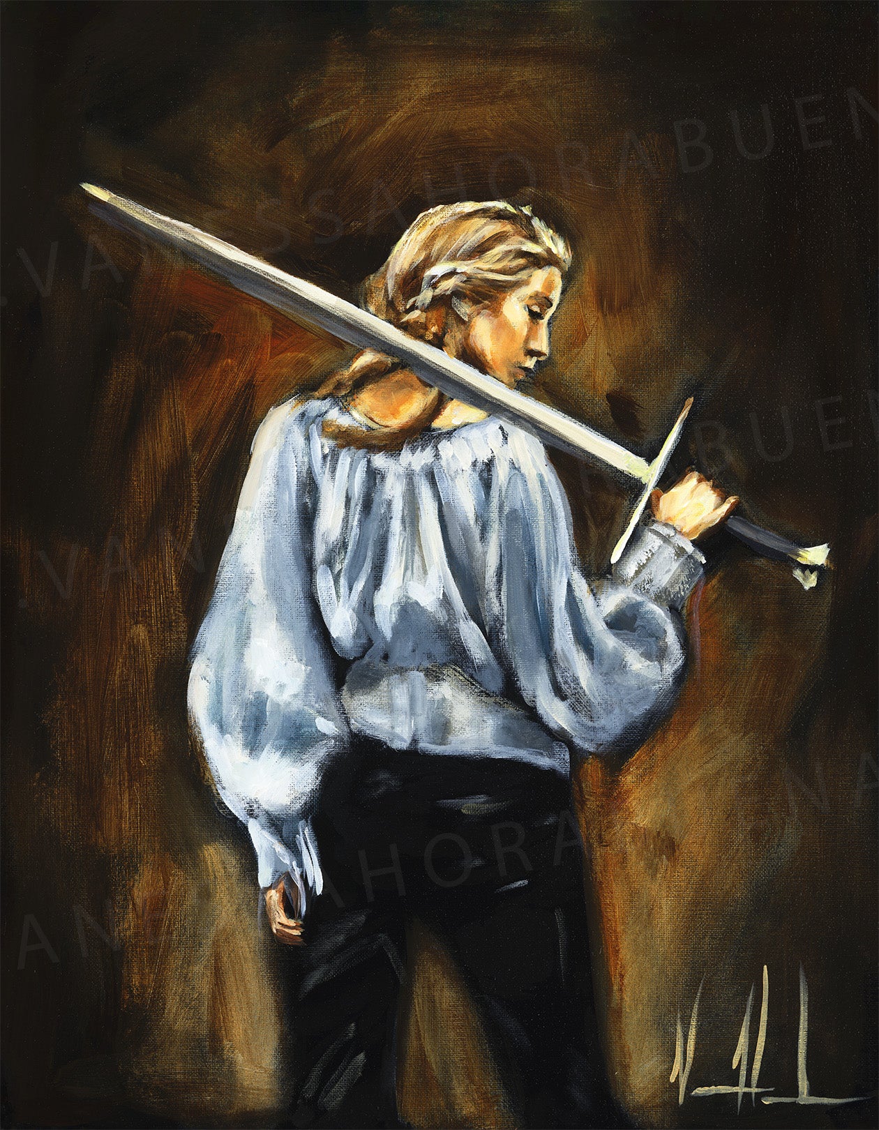 Sword of the Spirit (Hand Embellishment Canvas Print) Women's Art Print Vanessa Horabuena