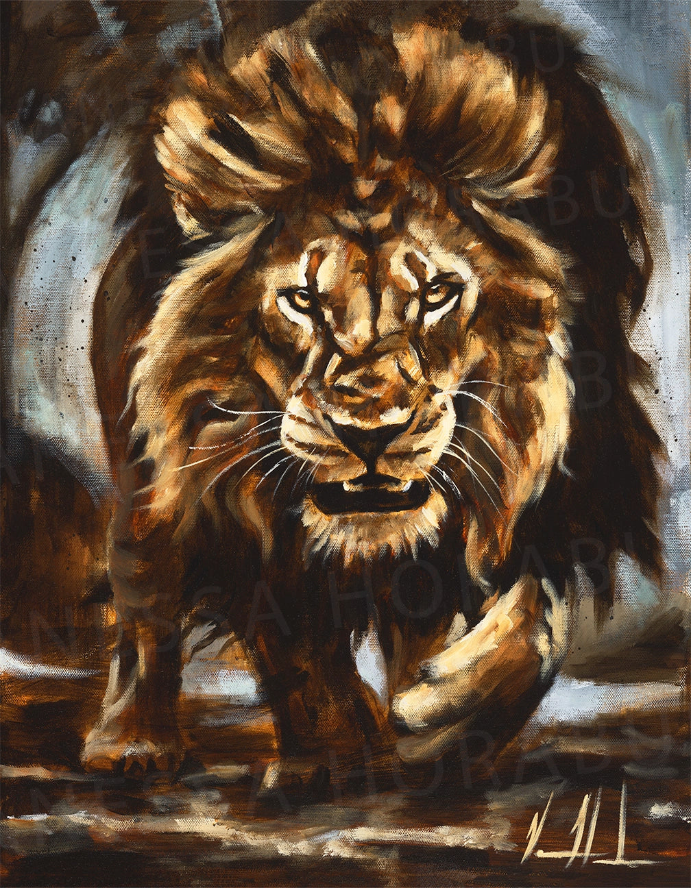 Taking Ground Lion Art Print Vanessa Horabuena