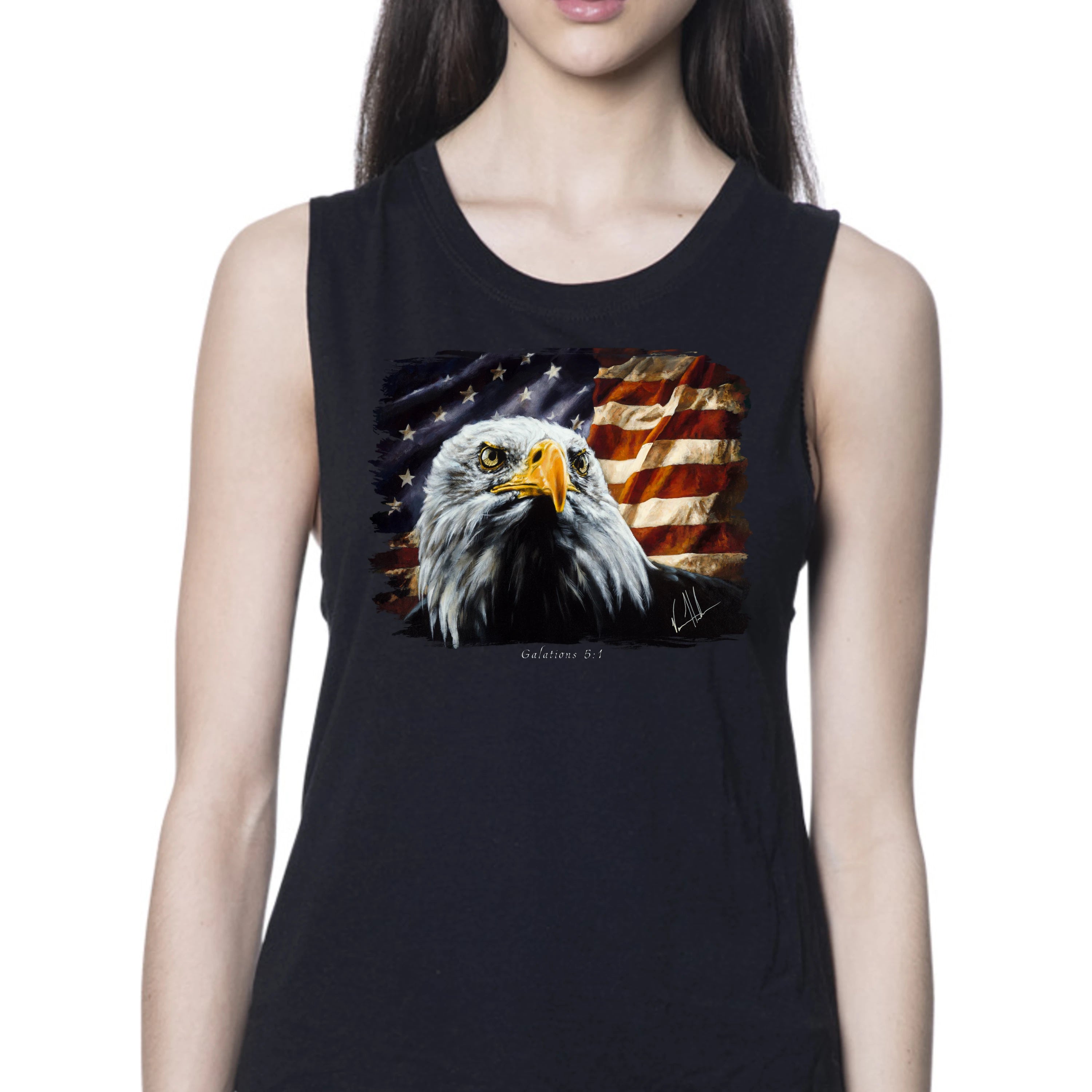 The Fight for Freedom - Women's Tank Top (Organic Bamboo) Organic Bamboo Vanessa Horabuena Short Sleeve Eclipse (Black) XS