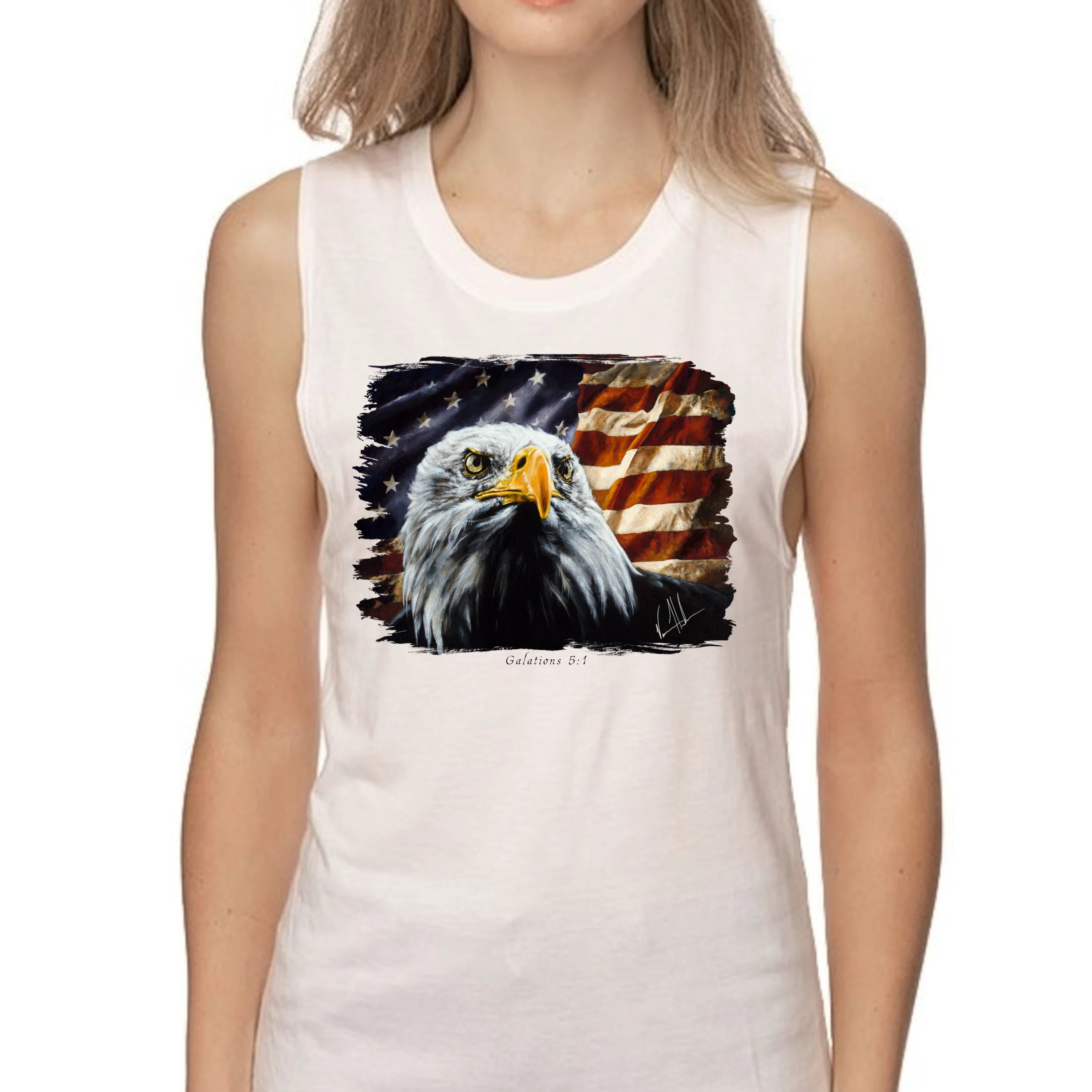 The Fight for Freedom - Women's Tank Top (Organic Bamboo) Vanessa Horabuena Short Sleeve Frost (White) XS