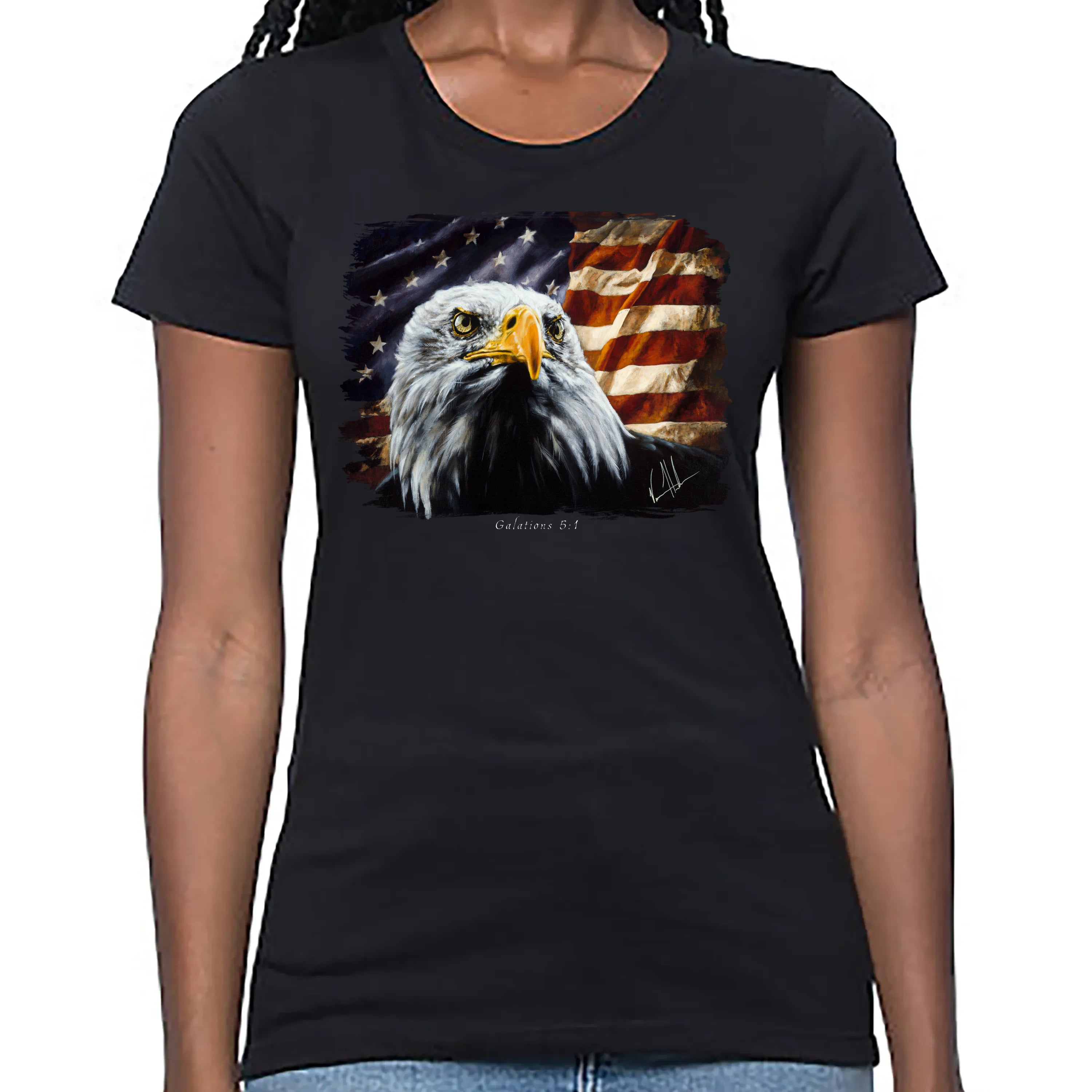 Women's T (Organic Bamboo) - The Fight for Freedom Organic Bamboo Vanessa Horabuena Short Sleeve Eclipse (Black) XS