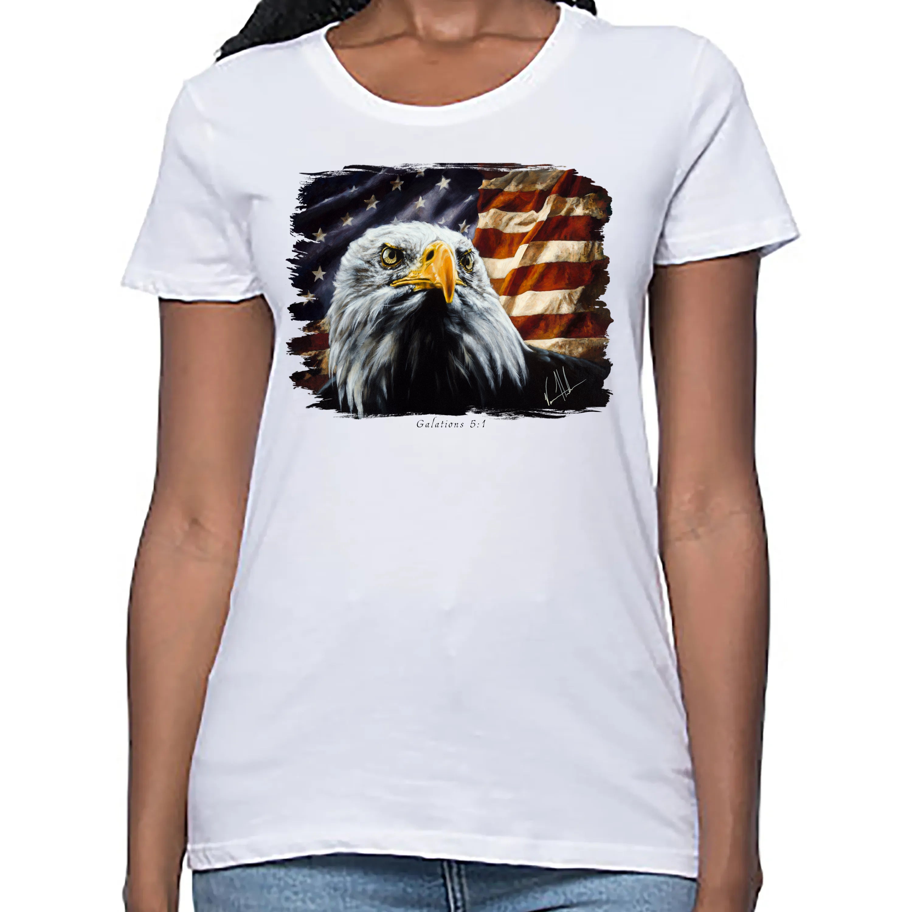 Women's T (Organic Bamboo) - The Fight for Freedom Organic Bamboo Vanessa Horabuena Short Sleeve Frost (White) XS