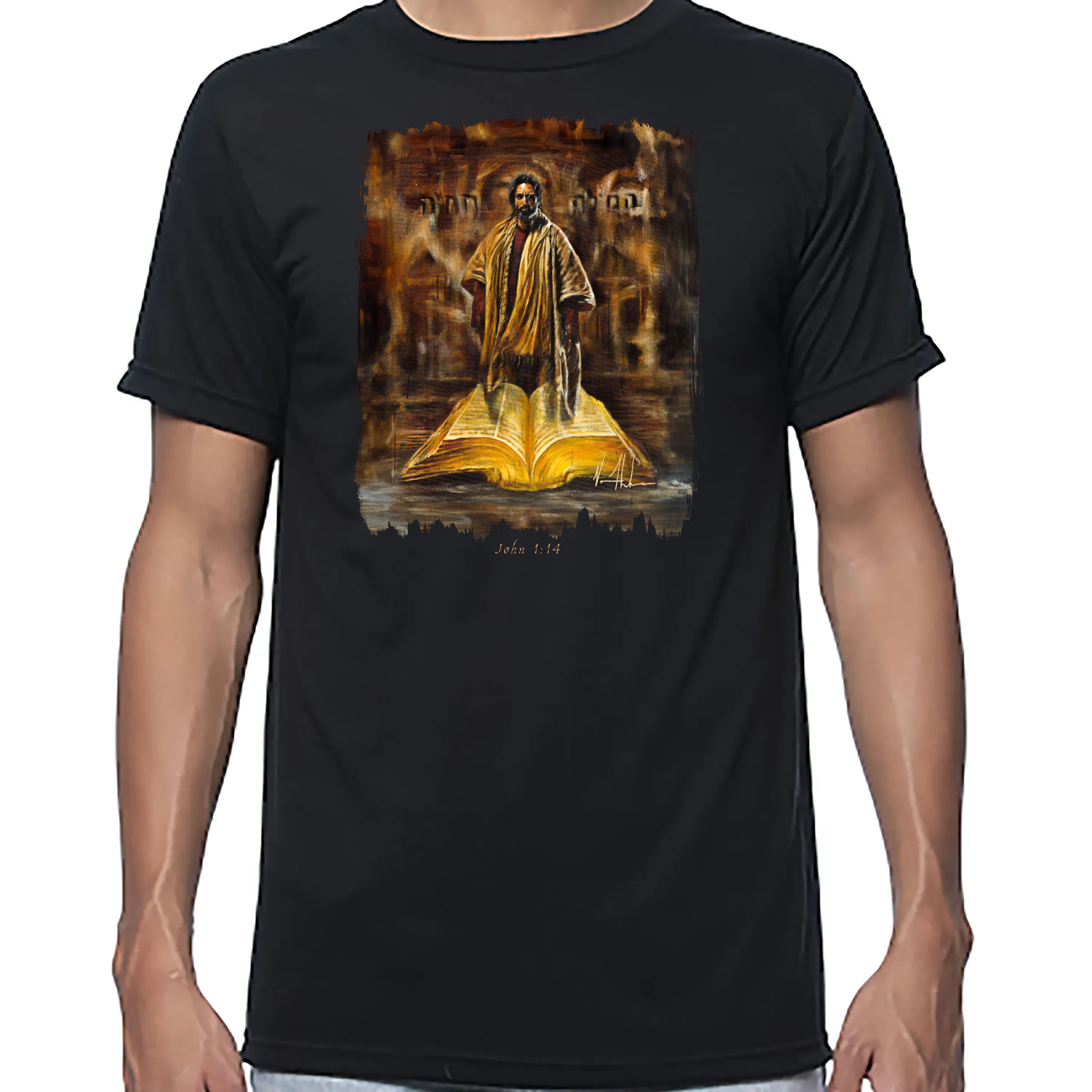 The Living Word - Unisex T (Premium Organic Fabric) Vanessa Horabuena Bamboo Black Small