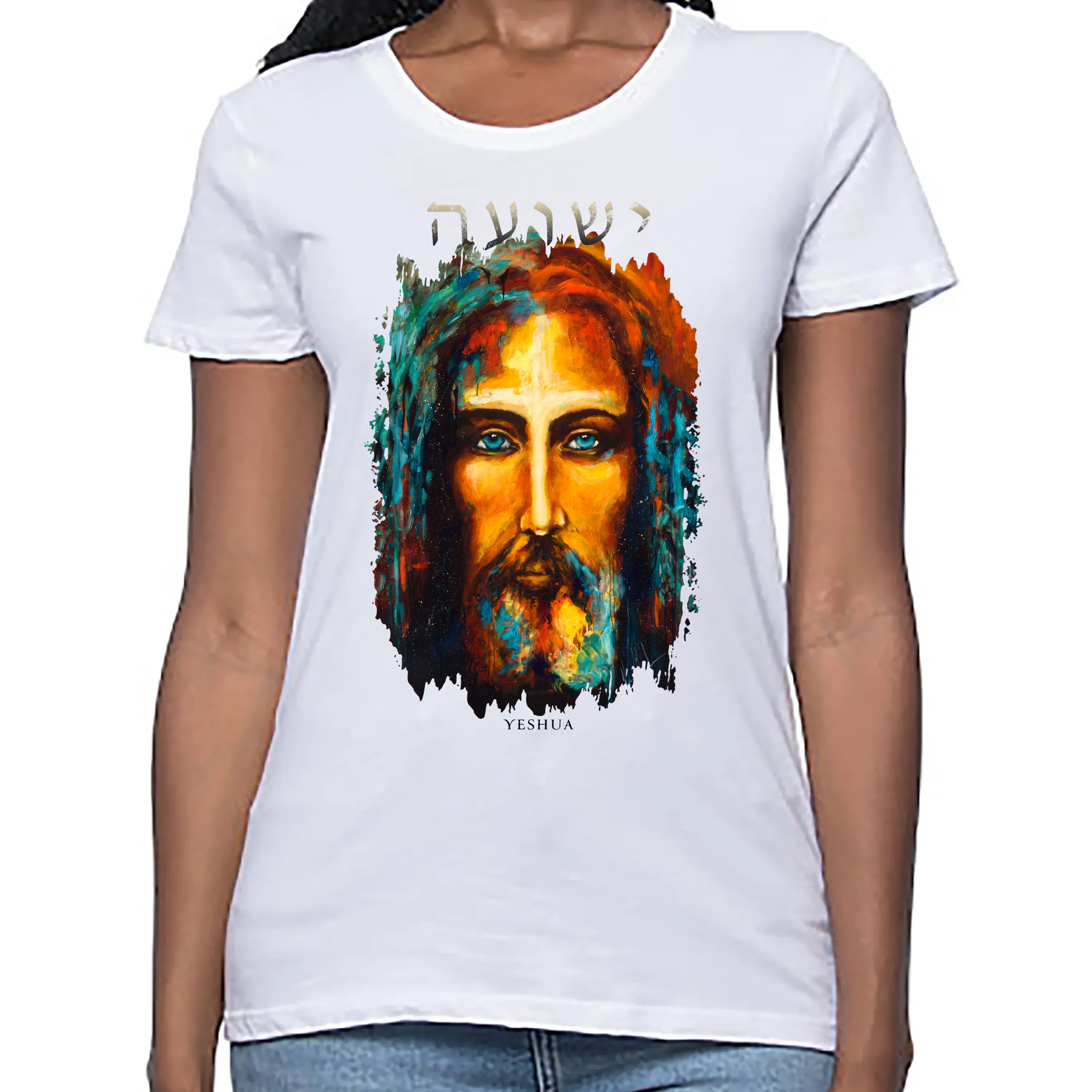 Women's T (Organic Bamboo) - The Shroud of Turin - The Colors of Life Organic Bamboo Vanessa Horabuena Short Sleeve Frost (White) XS